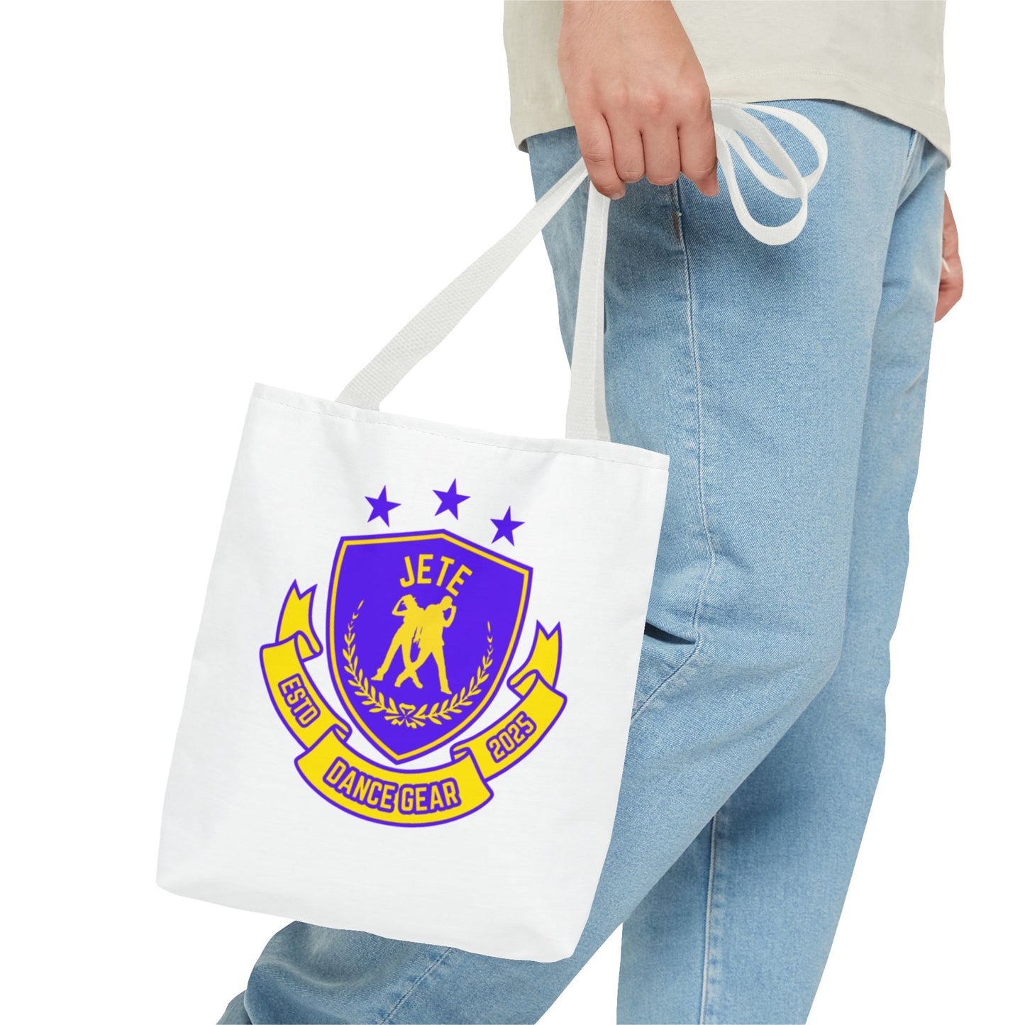"Jeté Dance Gear Estd 2025" Canvas Tote Bag – Collegiate-Inspired Dancer Tote for Rehearsals, Classes & Everyday Style