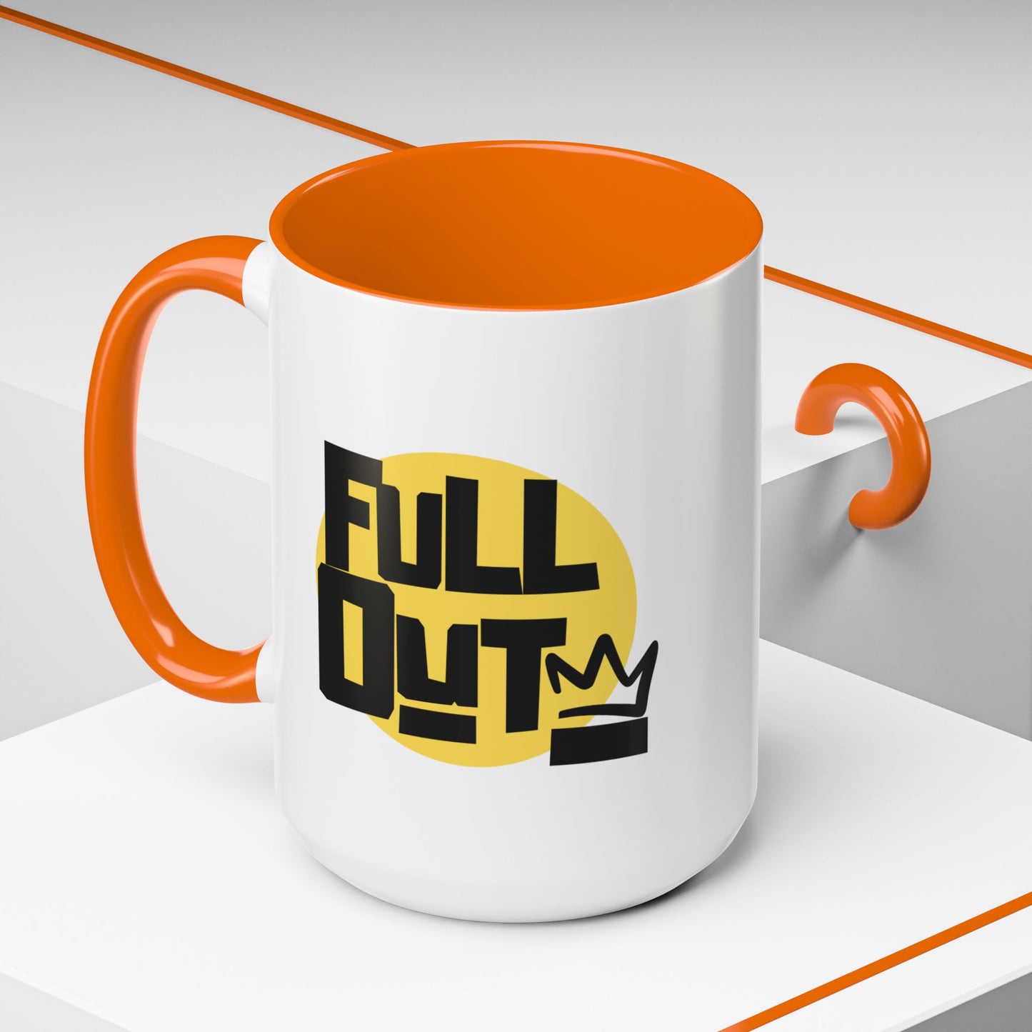 "Full Out" Accent Coffee Mug – Streetwear Dance Mug with Crown Graphic for Dancers