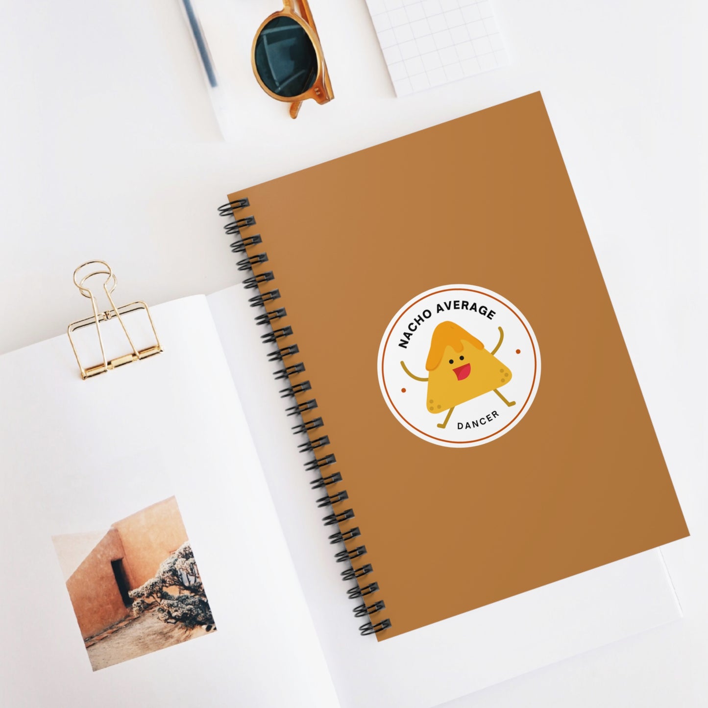 "Nacho Average Dancer" Spiral Notebook – Funny Dance Pun Journal with Cute Dancing Nacho Graphic for Dancers & Snack Lovers