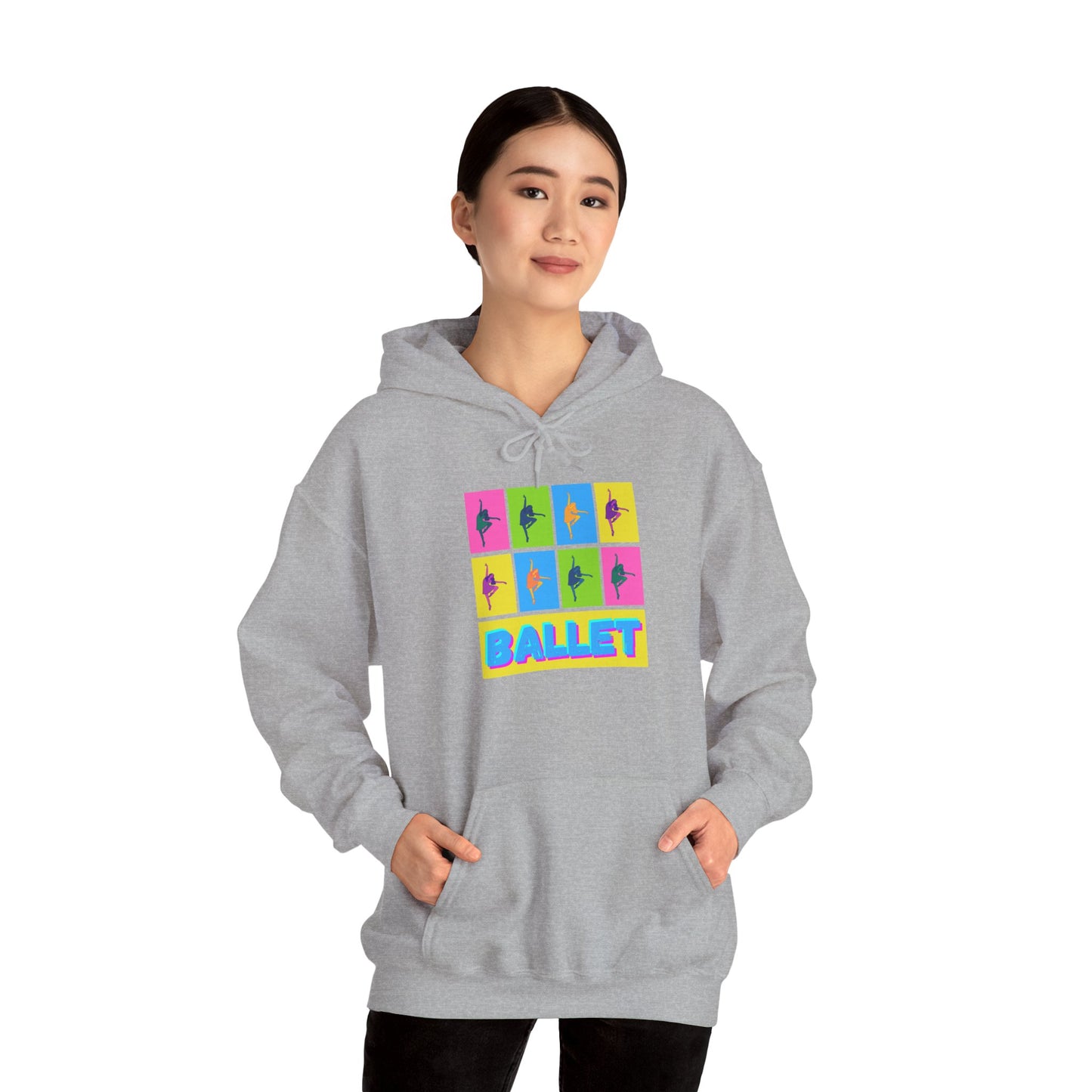 “Ballet” Pop Art Inspired Design with Ballet Dancer Graphics | Streetwear Ballet Hoodie for Dance Lovers - Unisex Heavy Blend™ Hooded Sweatshirt