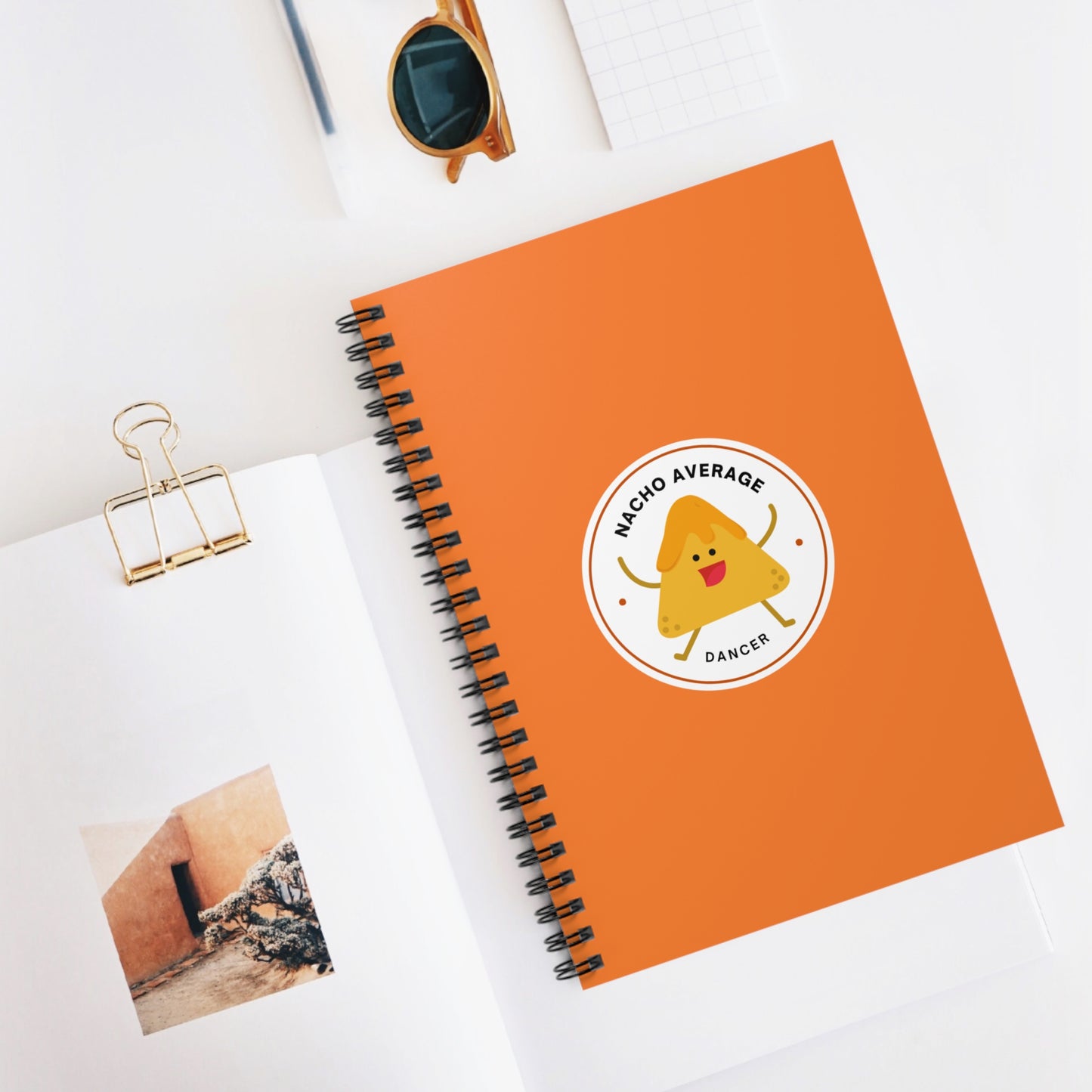 "Nacho Average Dancer" Spiral Notebook – Funny Dance Pun Journal with Cute Dancing Nacho Graphic for Dancers & Snack Lovers