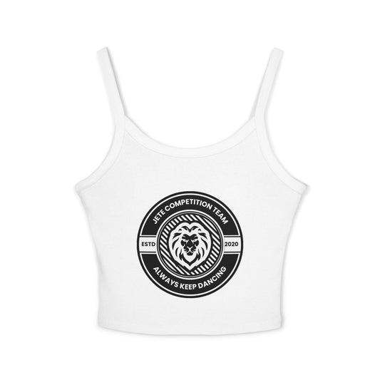 "Jeté Competition Team – Always Keep Dancing" Women’s Spaghetti Strap Tank Top – Collegiate-Inspired Dance Graphic | Stylish Team Apparel for Dancers & Performers