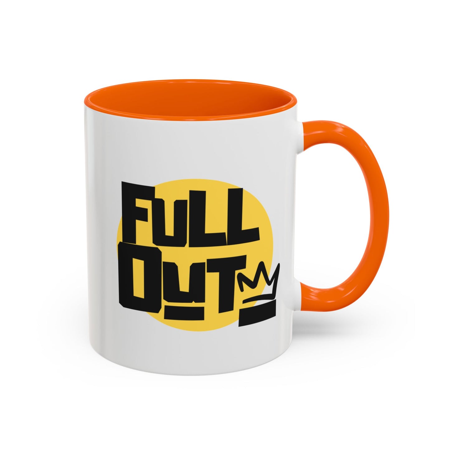 "Full Out" Accent Coffee Mug – Streetwear Dance Mug with Crown Graphic for Dancers