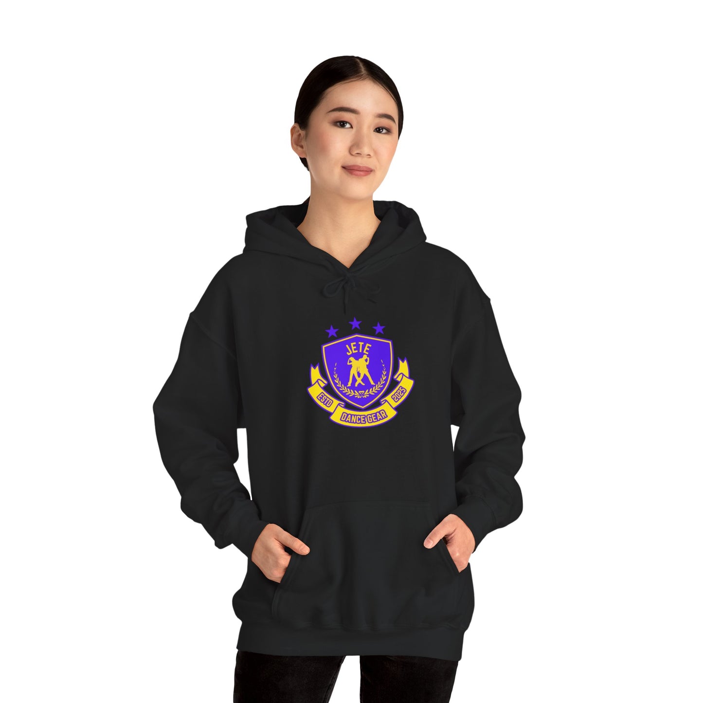 "Jeté Dance Gear" Unisex Hooded Sweatshirt – Collegiate Style Dance Hoodie for Dancers & Dance Lovers
