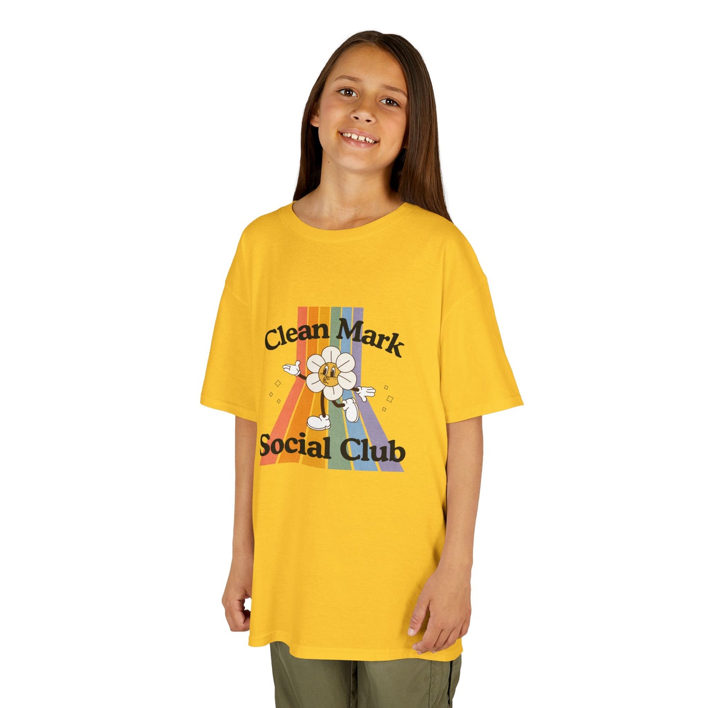 “Clean Mark Social Club” Kids Heavy Cotton™ Tee – Streetwear-Inspired Dance Graphic Tee for Kids
