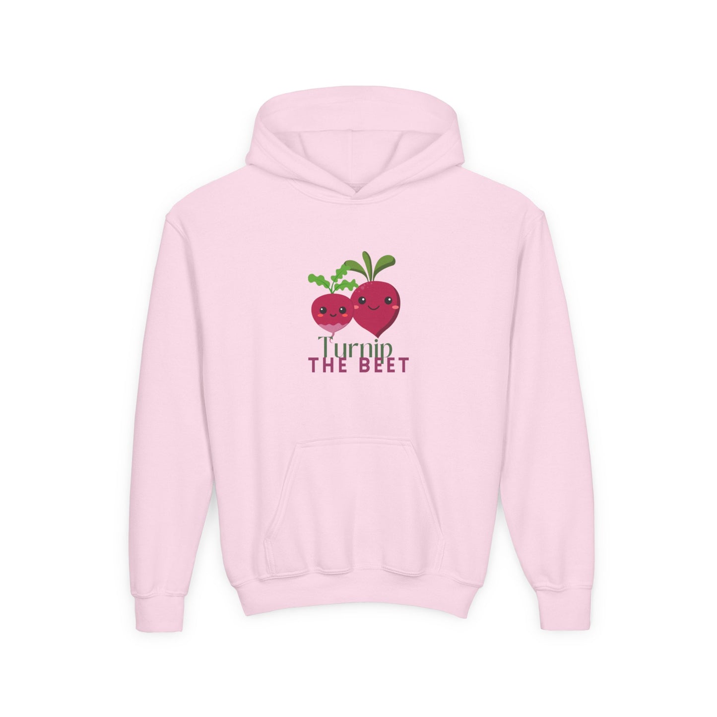 "Turnip the Beet" Youth Hooded Sweatshirt – Cute Vegetable Dance Pun Graphic Hoodie for Kids and Teens
