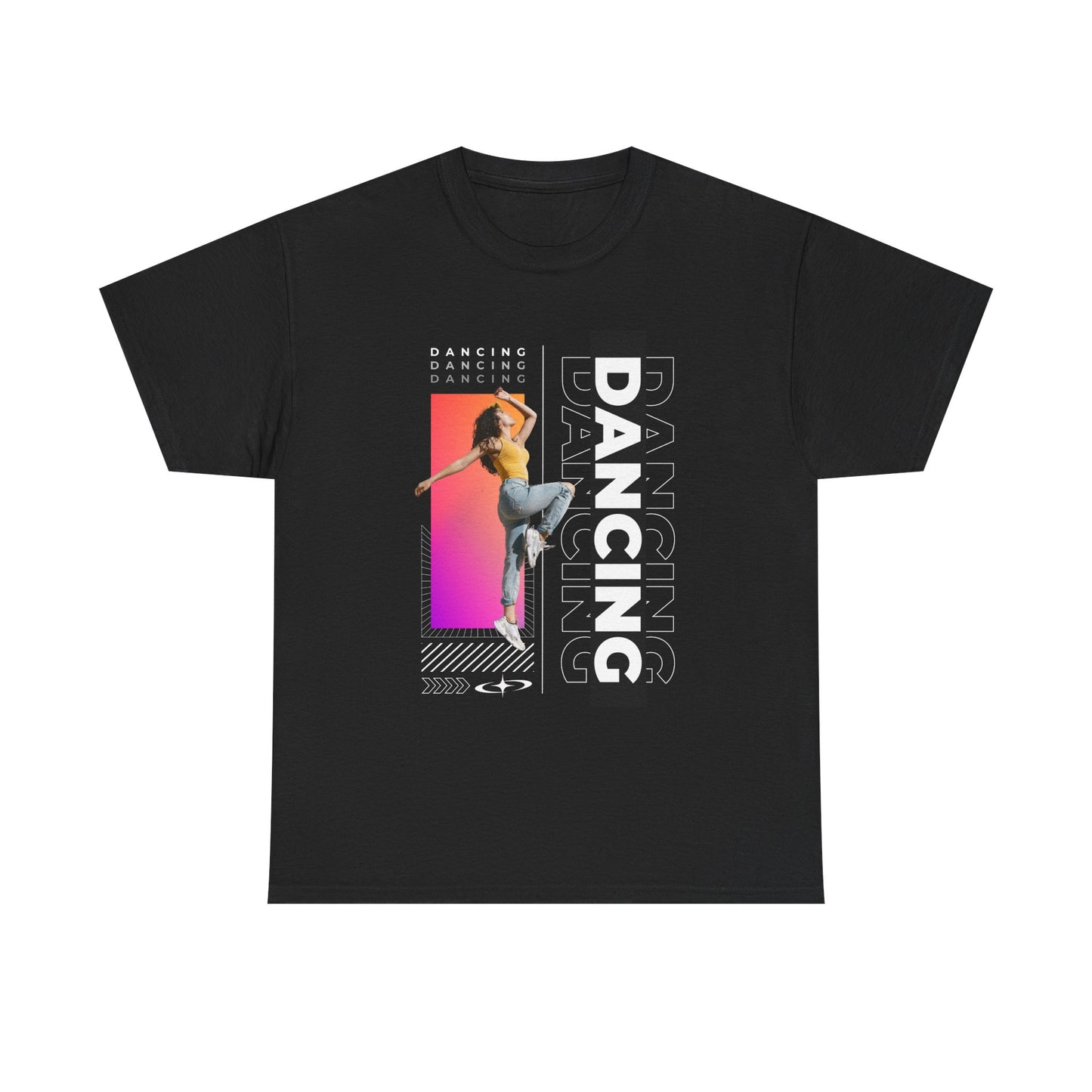 “Dancing” Streetwear-Inspired Female Dancer Unisex Heavy Cotton Tee – Urban Dance Graphic T-Shirt for Performers and Dance Lovers