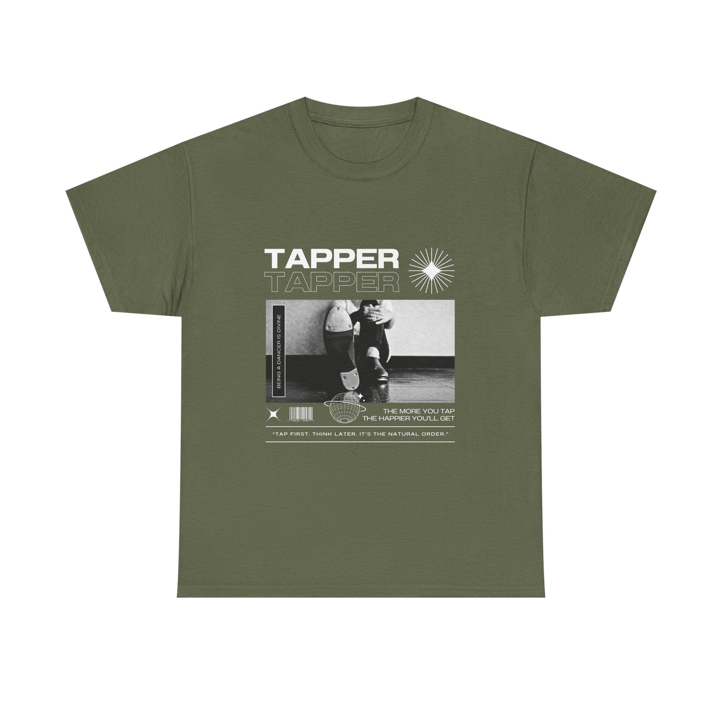 “Tapper” Tap Dance Unisex Heavy Cotton Tee – Streetwear-Inspired Tap Shoes Graphic T-Shirt for Dancers