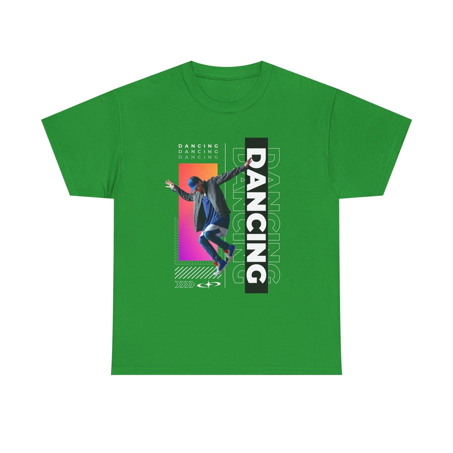 “Dancing” Streetwear-Inspired Male Dancer Unisex Heavy Cotton Tee – Urban Dance Graphic T-Shirt for Performers and Dance Lovers