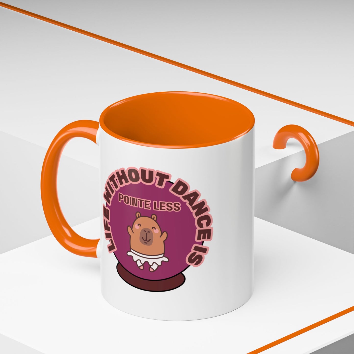 "Life Without Dance Is Pointeless" – Cute Capybara Accent Coffee Mug | Dance-Themed Ceramic Mug for Dancers