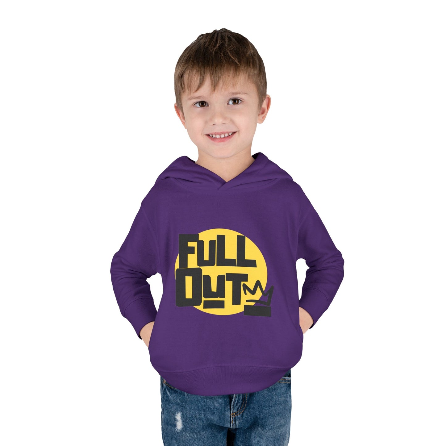 "Full Out" Toddler Pullover Hoodie – Bold Streetwear-Inspired Dance Graphic Fleece Sweatshirt for Kids