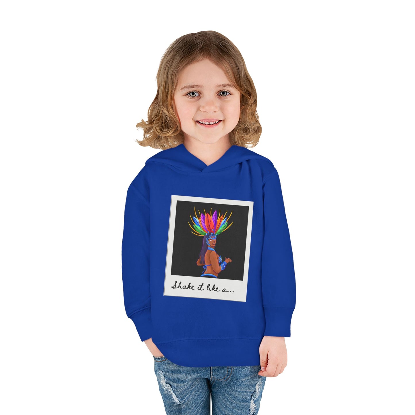 "Shake It Like a..." Toddler Pullover Hoodie – Carnival Samba Dancer Graphic Fleece Sweatshirt for Kids