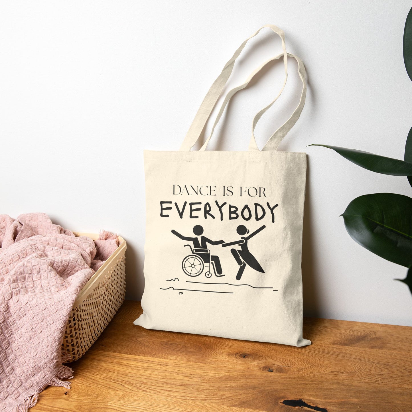 “Dance Is for Everybody” Cotton Canvas Tote Bag – Inclusive Dance Tote with Empowering Design