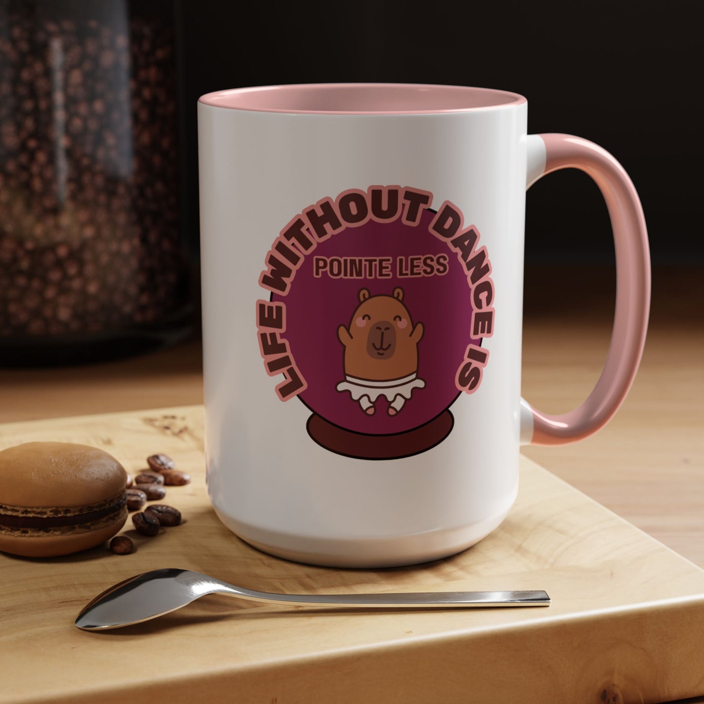 "Life Without Dance Is Pointeless" – Cute Capybara Accent Coffee Mug | Dance-Themed Ceramic Mug for Dancers