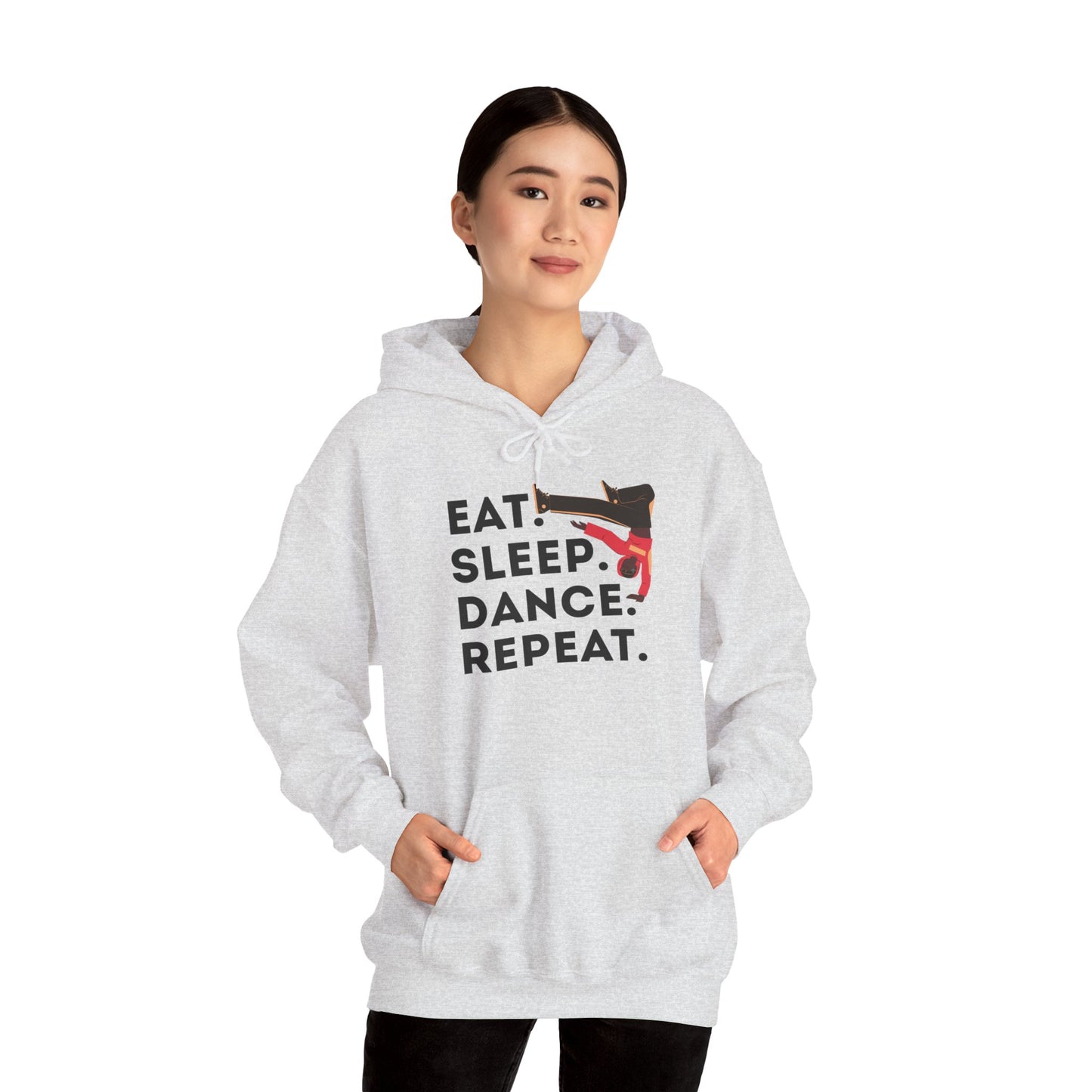 "Eat Sleep Dance Repeat" Unisex Dance Hoodie – Bold B-Boy Streetwear Sweatshirt