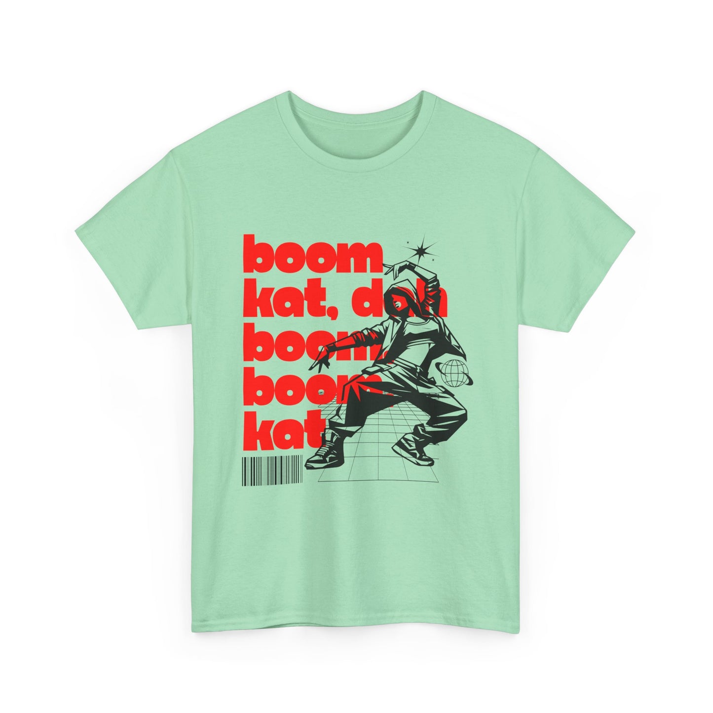 "Boom Kat, Dah, Boom, Boom, Kat" Streetwear Dance Graphic – Unisex Heavy Cotton Tee