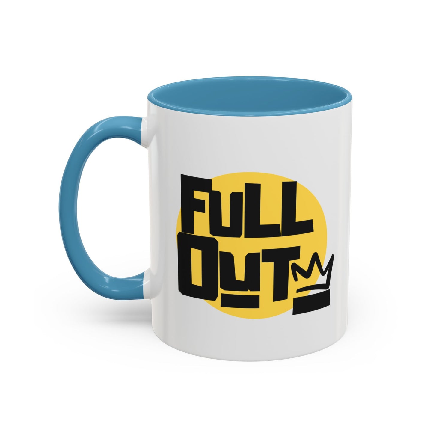"Full Out" Accent Coffee Mug – Streetwear Dance Mug with Crown Graphic for Dancers