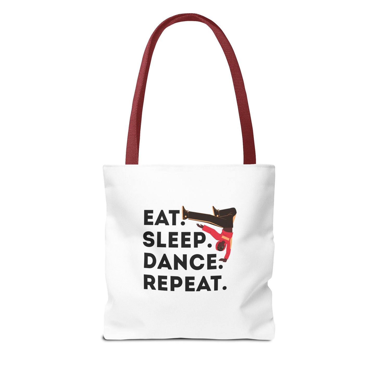 "Eat Sleep Dance Repeat" B-Boy Canvas Tote Bag – Hip-Hop Dancer Graphic Dance Tote for Everyday Use