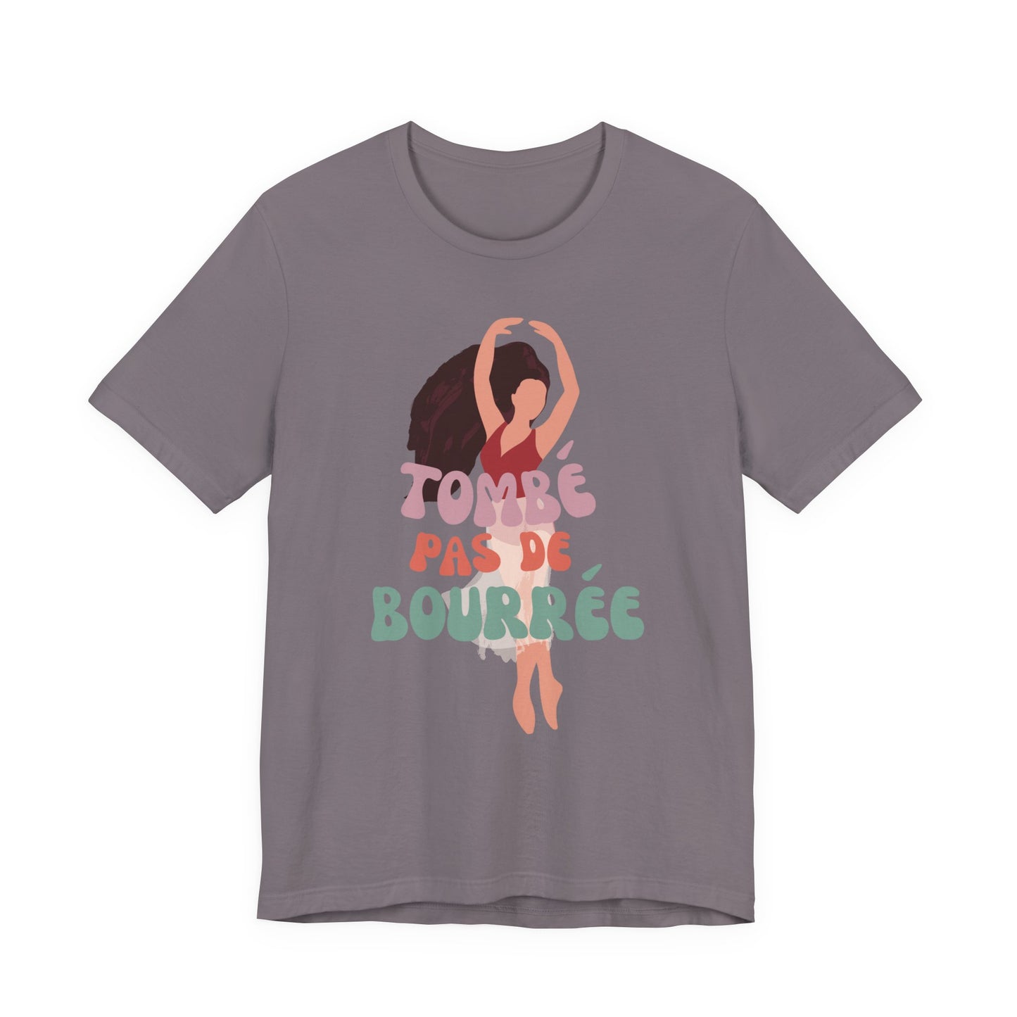 “Tombé Pas de Bourrée” T-Shirt – Ballet Dance Phrase Unisex Garment-Dyed Tee with Elegant Dancer Graphic