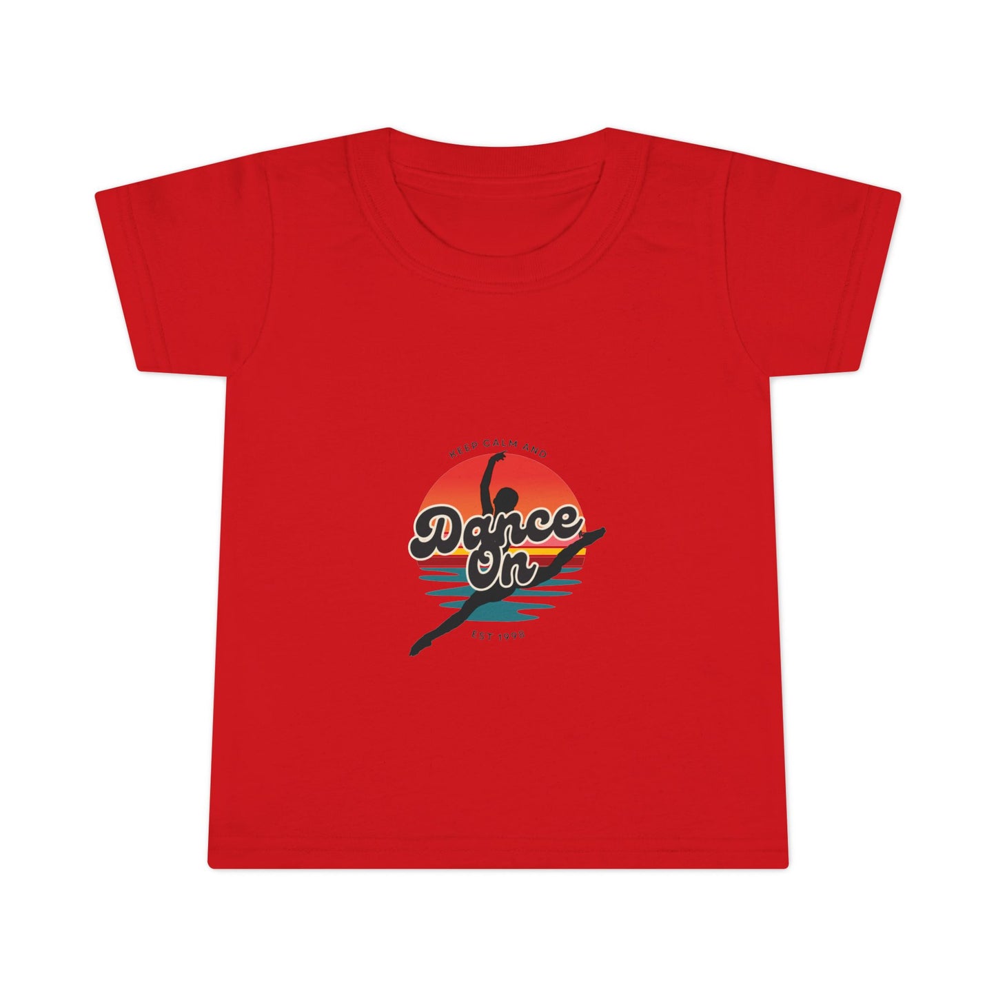 "Keep Calm and Dance On" Toddler Dance T-Shirt – Retro Graphic Short Sleeve Tee for Kids