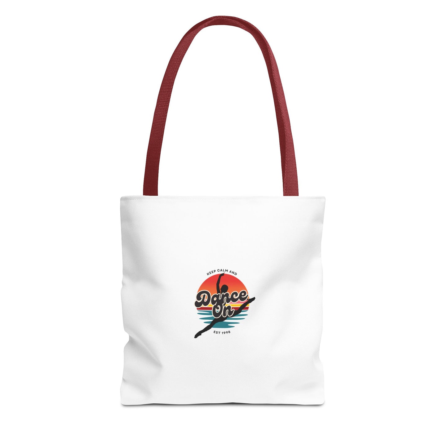 "Keep Calm and Dance On" Canvas Tote Bag – Retro Dance Graphic, Durable Shopping & Everyday Dance Bag