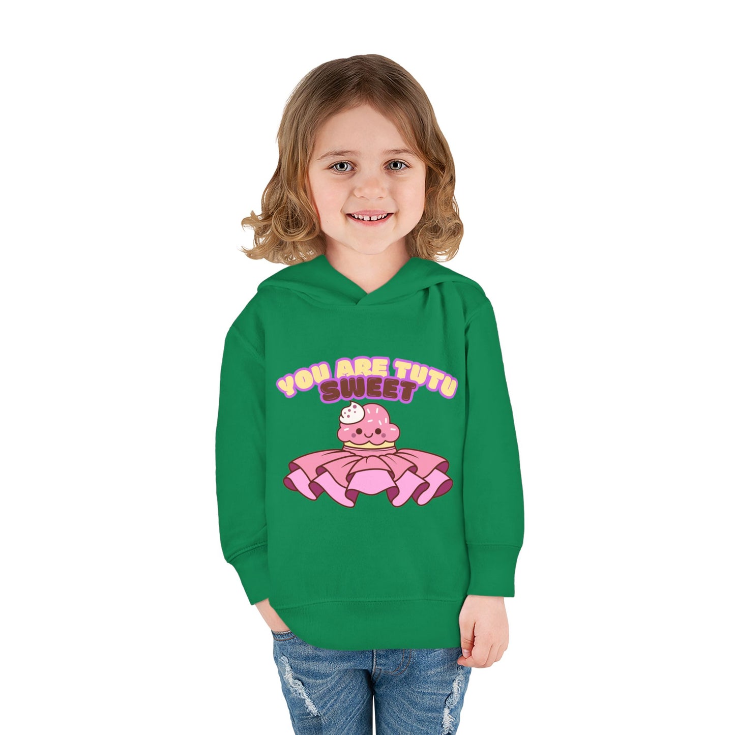 "You Are Tutu Sweet" Toddler Pullover Hoodie – Kawaii Cupcake in Tutu Dance Graphic Fleece Sweatshirt for Kids