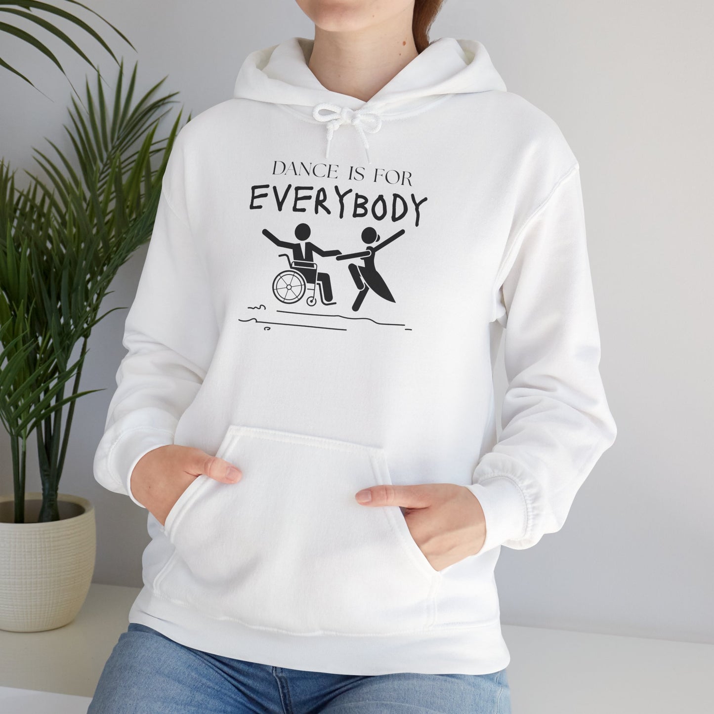 "Dance Is for Everybody" Unisex Hoodie – Inclusive Dance-Themed Hoodie for Teens and Adults with Personalization Option on Sleeve