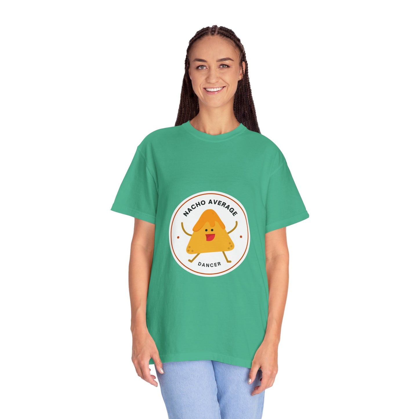 "Nacho Average Dancer" T-Shirt – Funny Dance Pun Unisex Garment-Dyed Tee with Cute Nacho Graphic 🌮💃