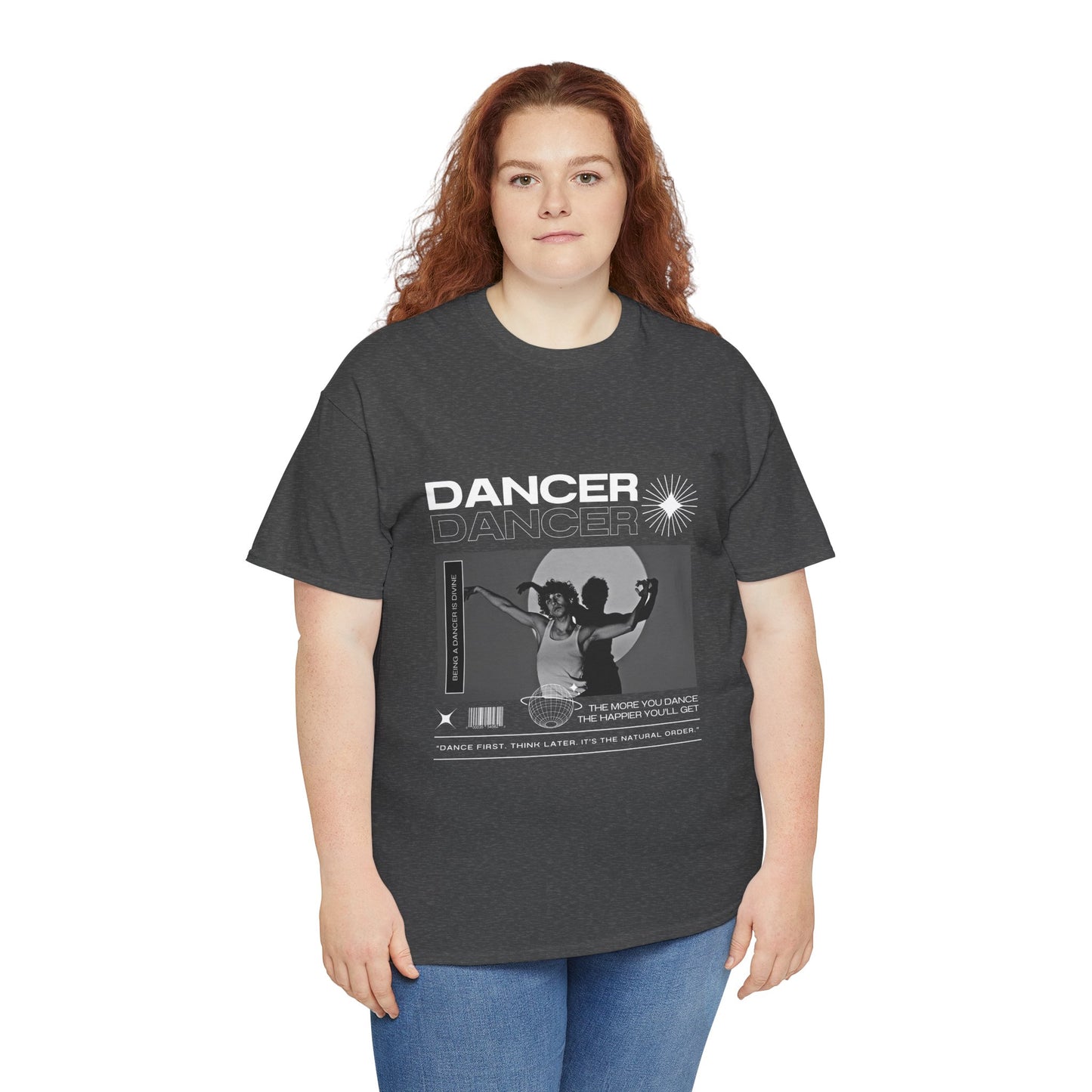 "Dancer" Spotlight Contemporary Dance Graphic Unisex Heavy Cotton Tee – Streetwear-Inspired Dance T-Shirt for Performers & Dance Lovers
