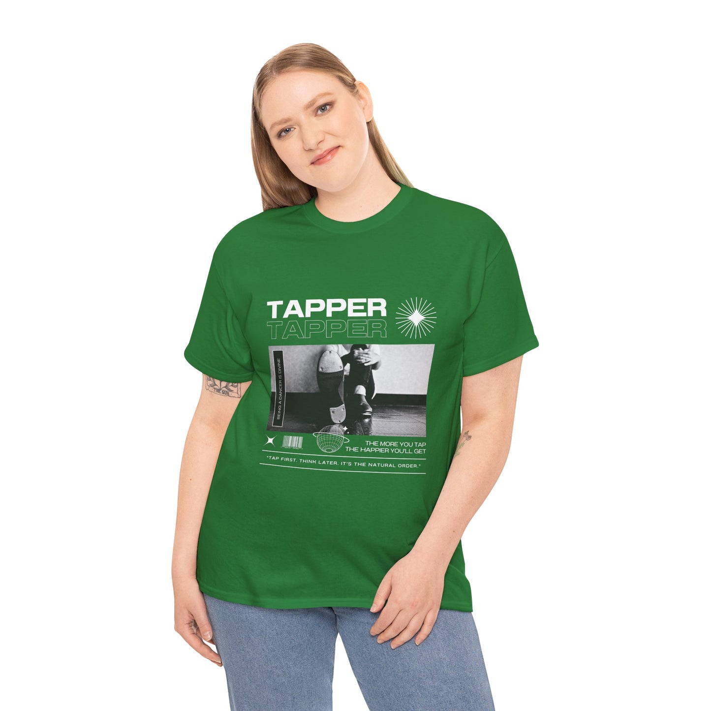“Tapper” Tap Dance Unisex Heavy Cotton Tee – Streetwear-Inspired Tap Shoes Graphic T-Shirt for Dancers