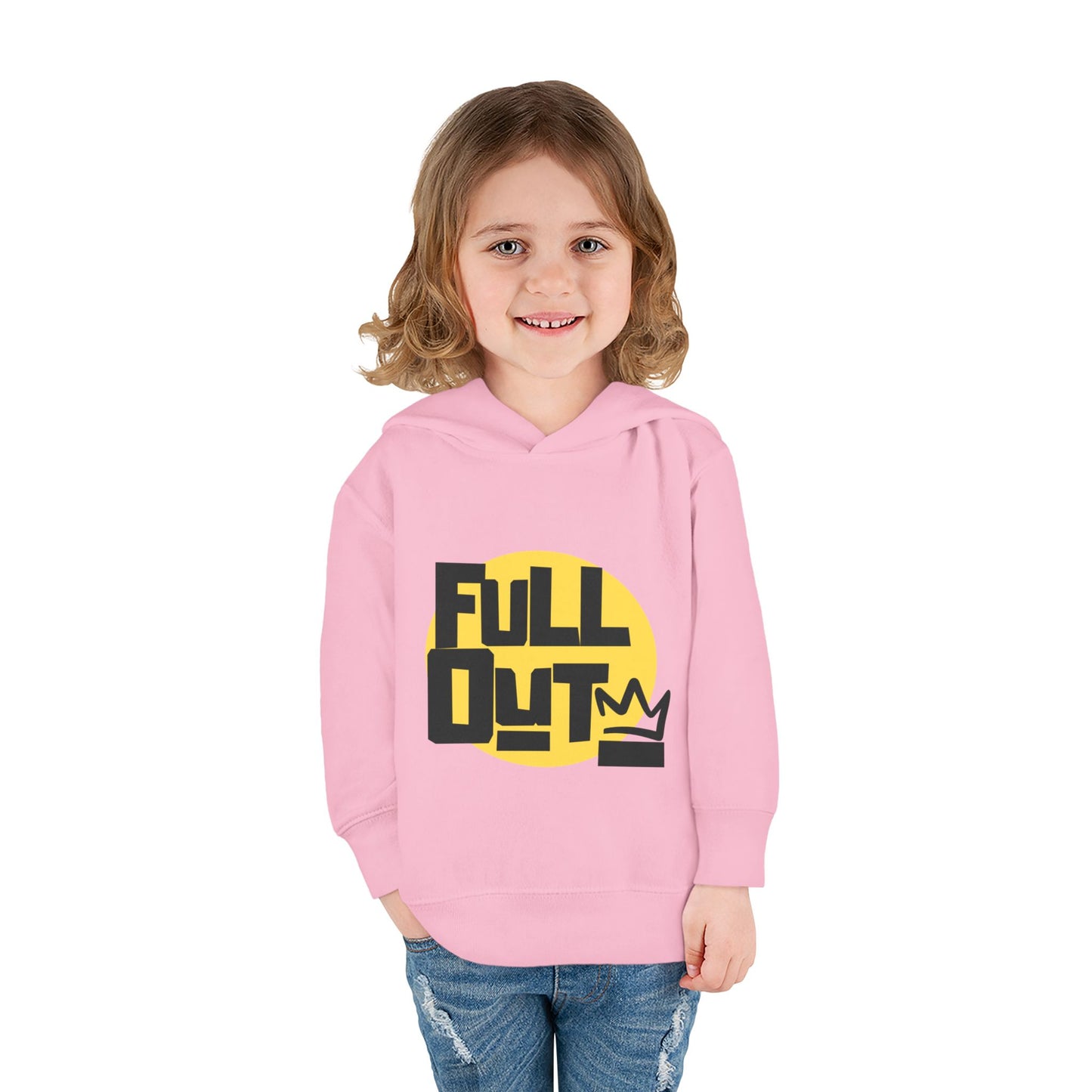 "Full Out" Toddler Pullover Hoodie – Bold Streetwear-Inspired Dance Graphic Fleece Sweatshirt for Kids