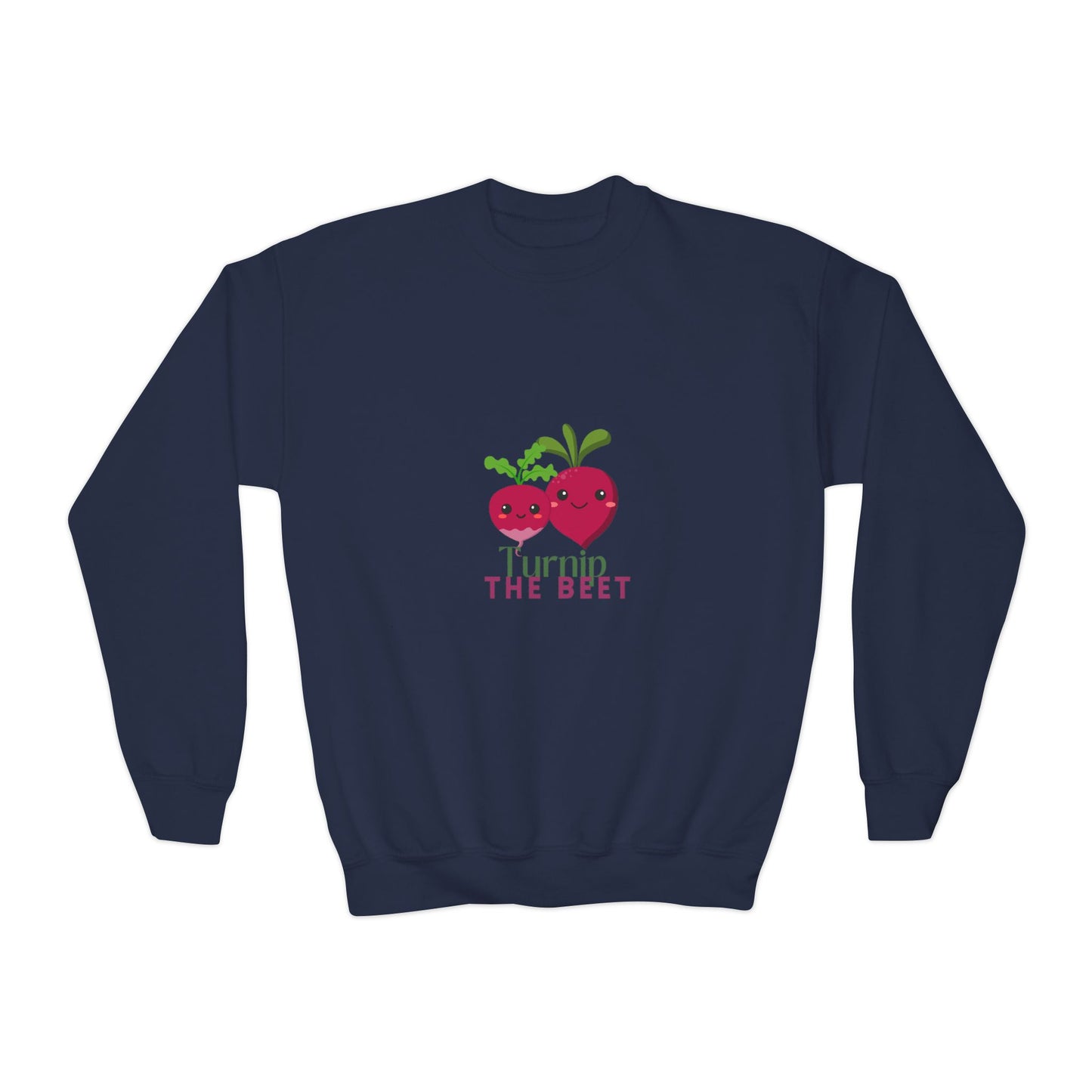 "Turnip the Beet" Youth Crewneck Dance Sweatshirt – Cute Veggie Graphic Pullover for Dancers & Kids 🥕🩰🌈