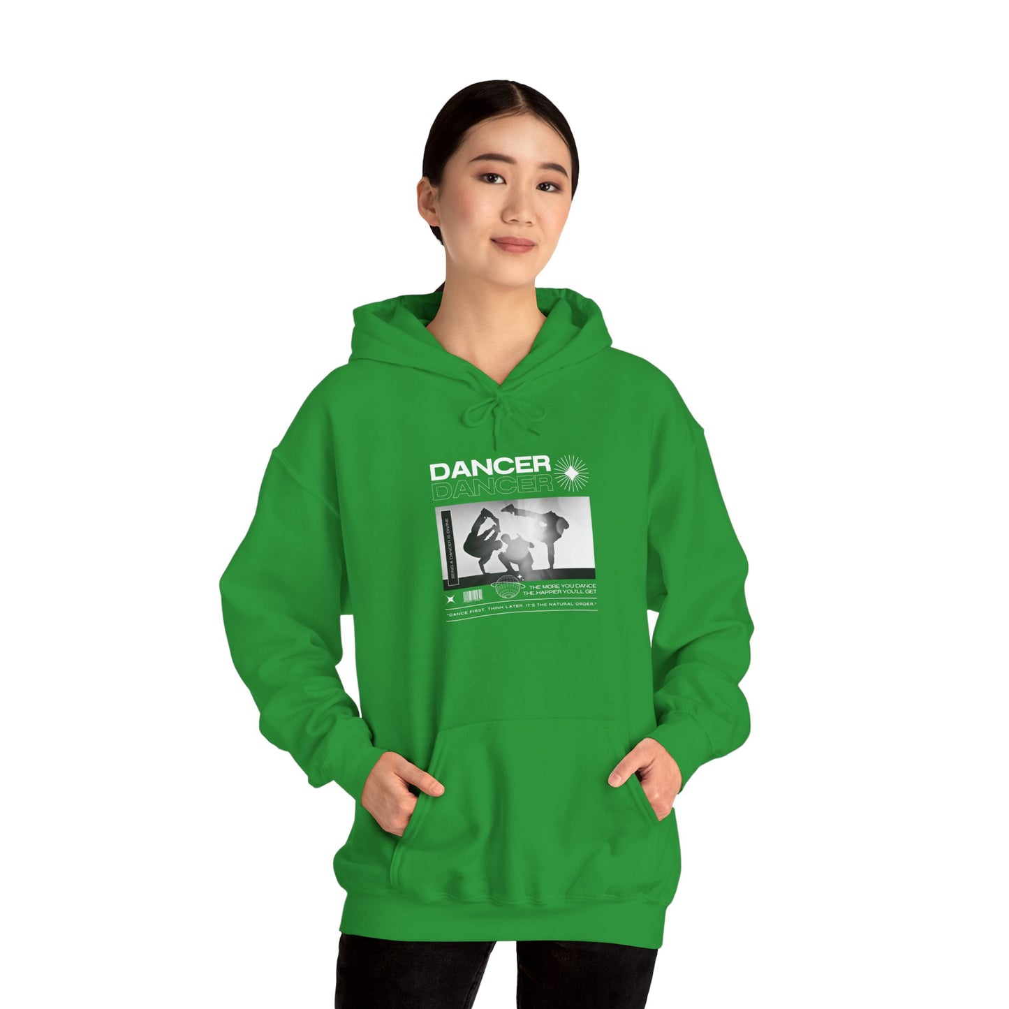 “Dancer” Breakdancer Streetwear Graphic | Hip-Hop Dance Hoodie for Urban Style & Comfort - Unisex Heavy Blend™ Hooded Sweatshirt