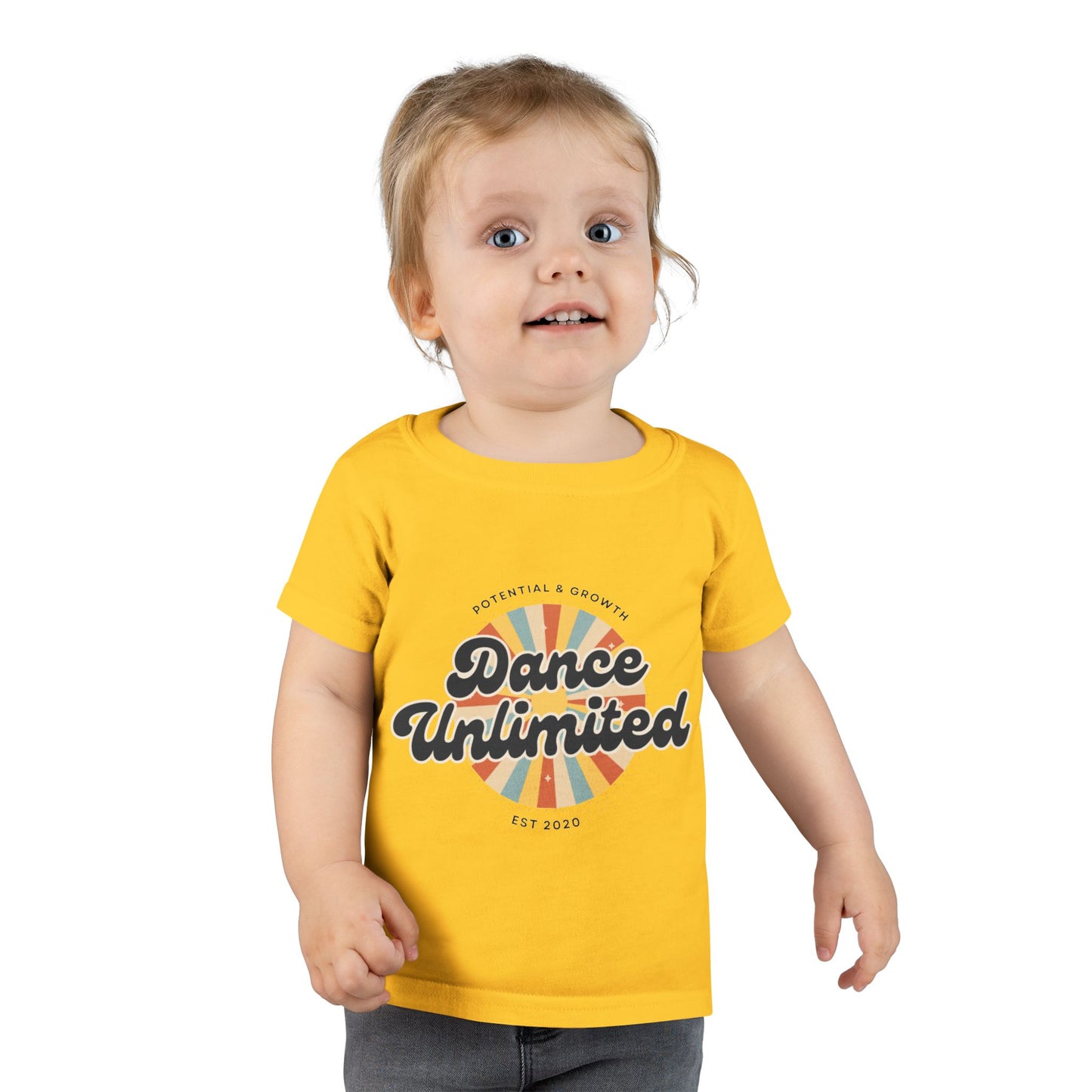"Dance Unlimited – Potential & Growth" Toddler Dance T-Shirt – Retro Short Sleeve Tee for Kids