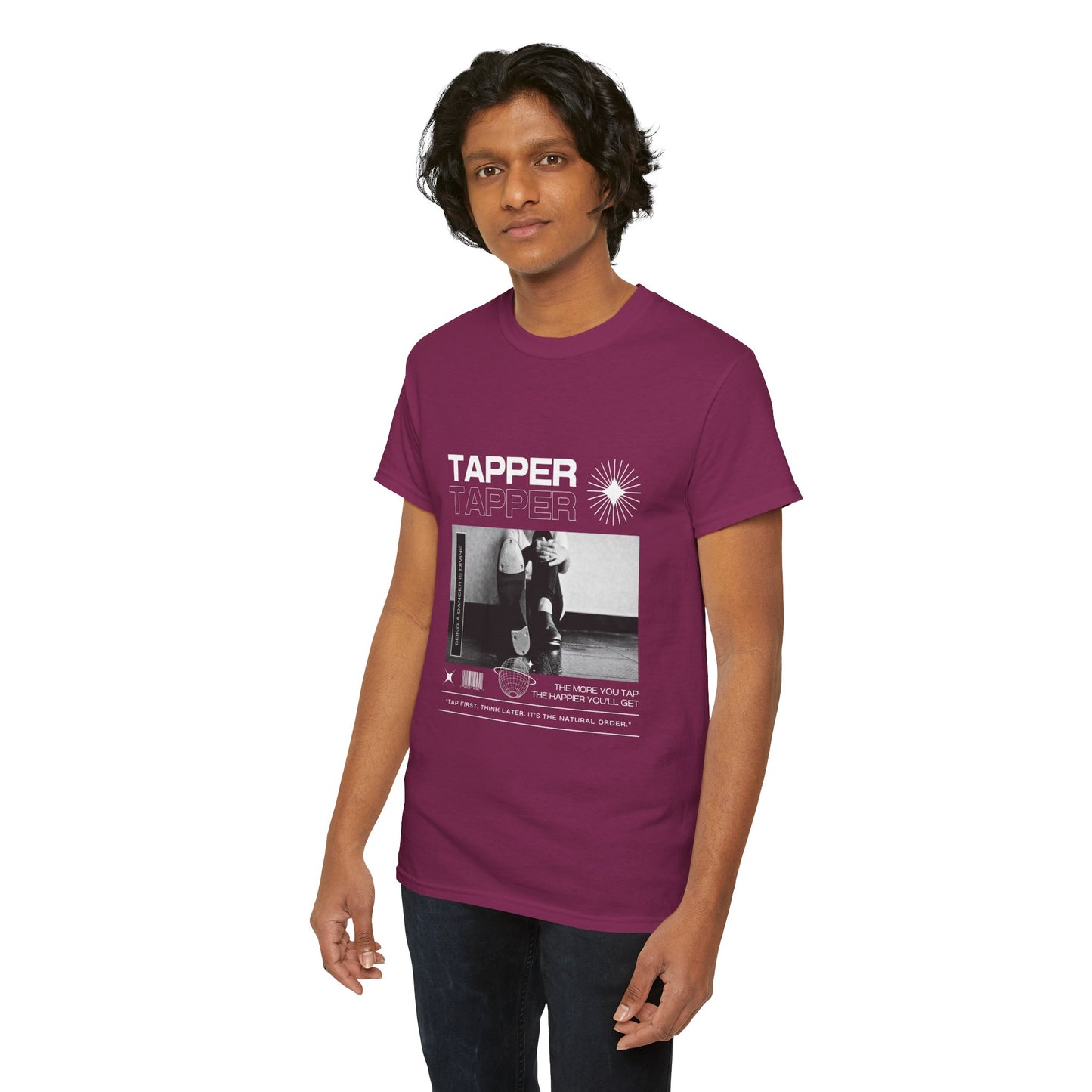 “Tapper” Tap Dance Unisex Heavy Cotton Tee – Streetwear-Inspired Tap Shoes Graphic T-Shirt for Dancers