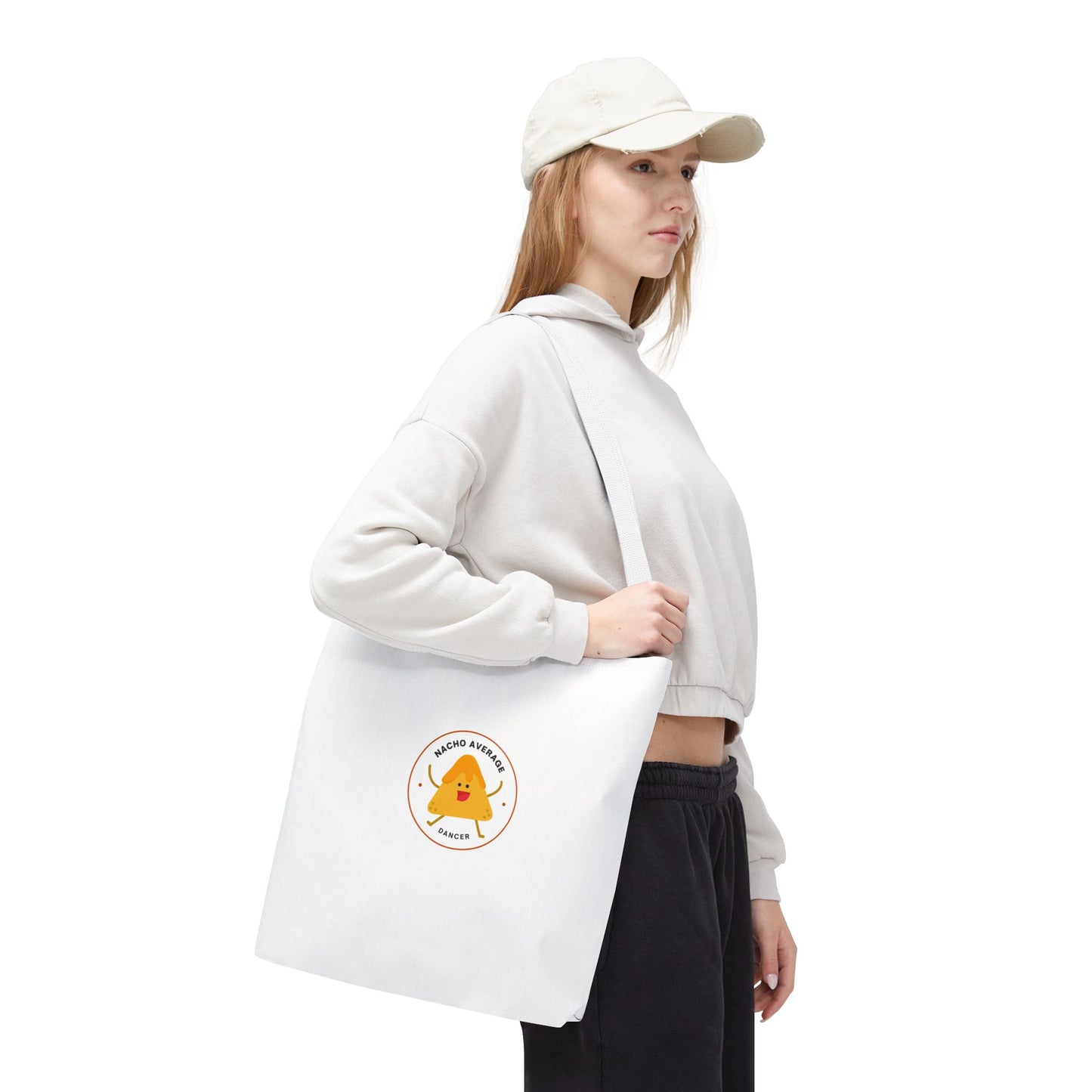 "Nacho Average Dancer" Canvas Tote Bag – Funny Kawaii Dance Tote with Nacho Graphic for Dancers & Dance Moms