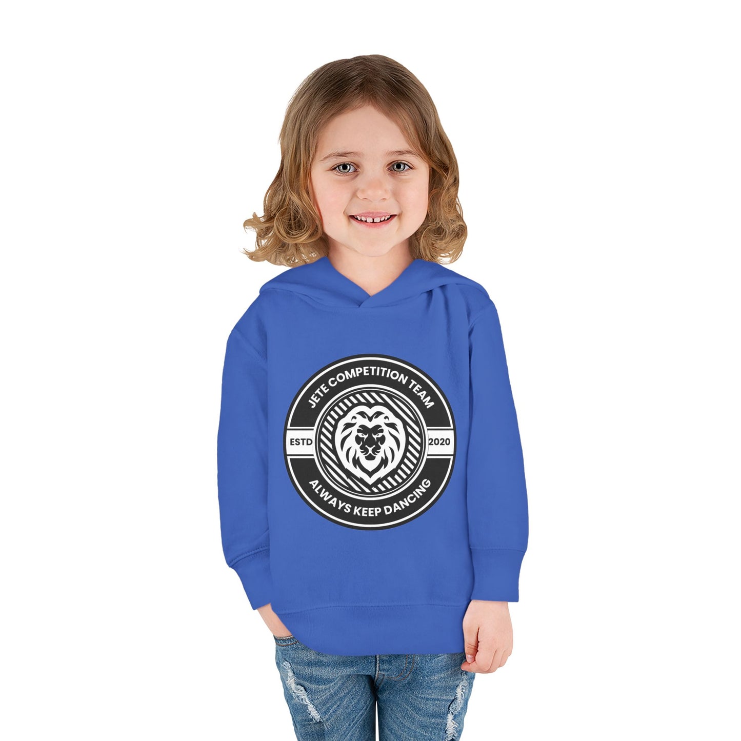 “Jeté Competition Team: Always Keep Dancing” Toddler Pullover Fleece Hoodie – Collegiate Dance Graphic | Sweatshirt for Kids