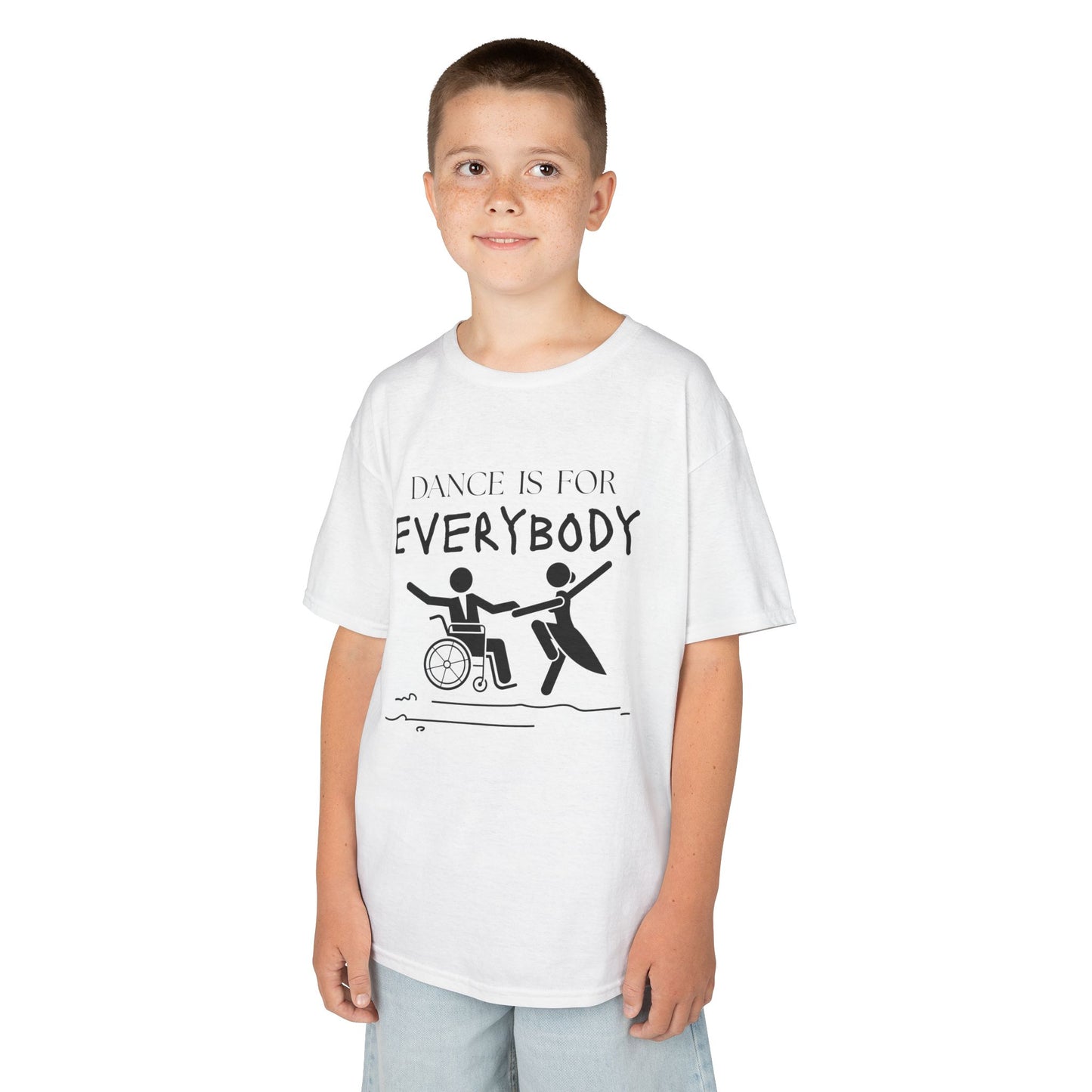 “Dance Is for Everybody” Youth Short Sleeve Tee – Inclusive Dance T-Shirt for Kids & Teens, Personalized with Name or Studio