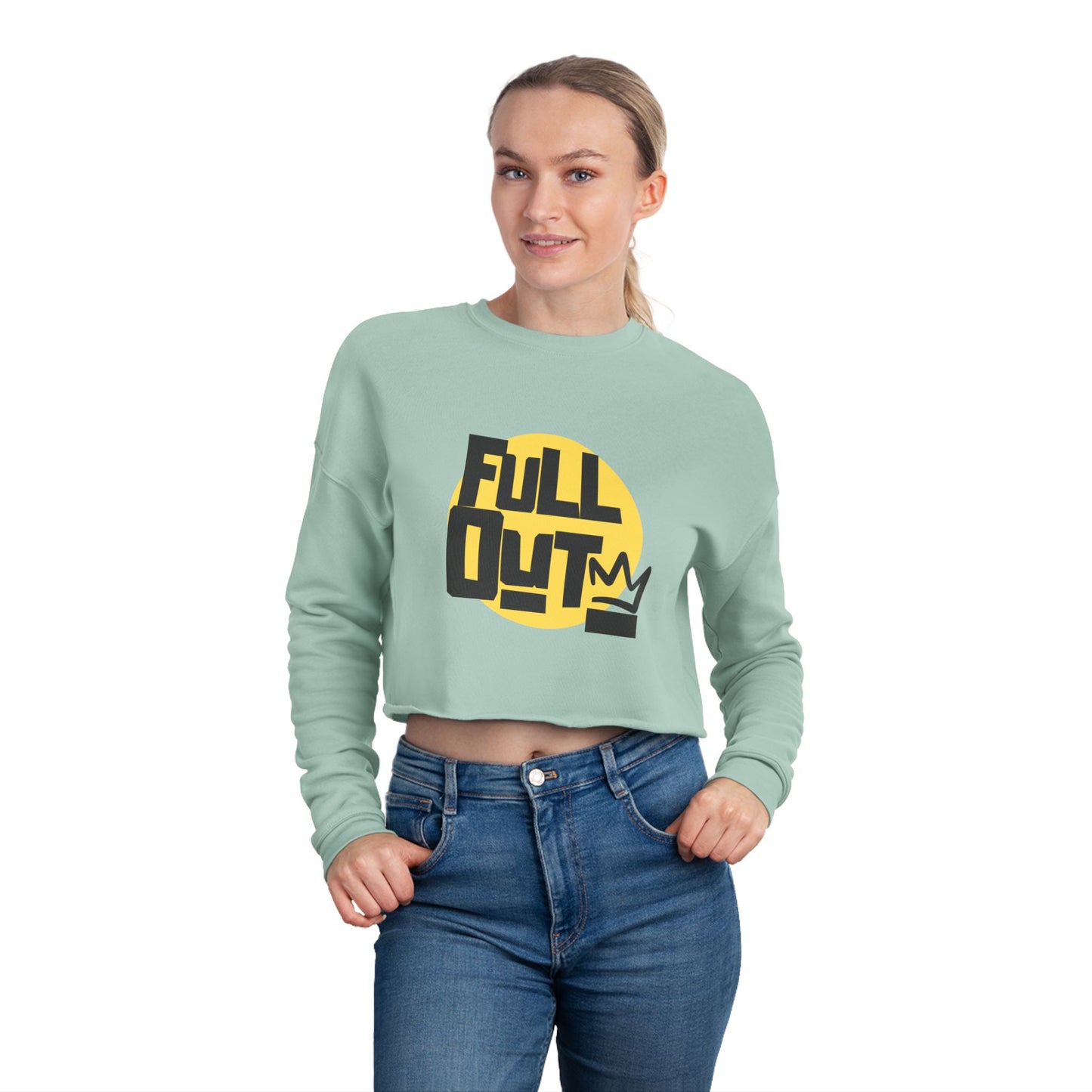 "Full Out" Women’s Cropped Dance Sweatshirt – Streetwear-Inspired Graphic | Bold Urban Style for Dancers & Performers