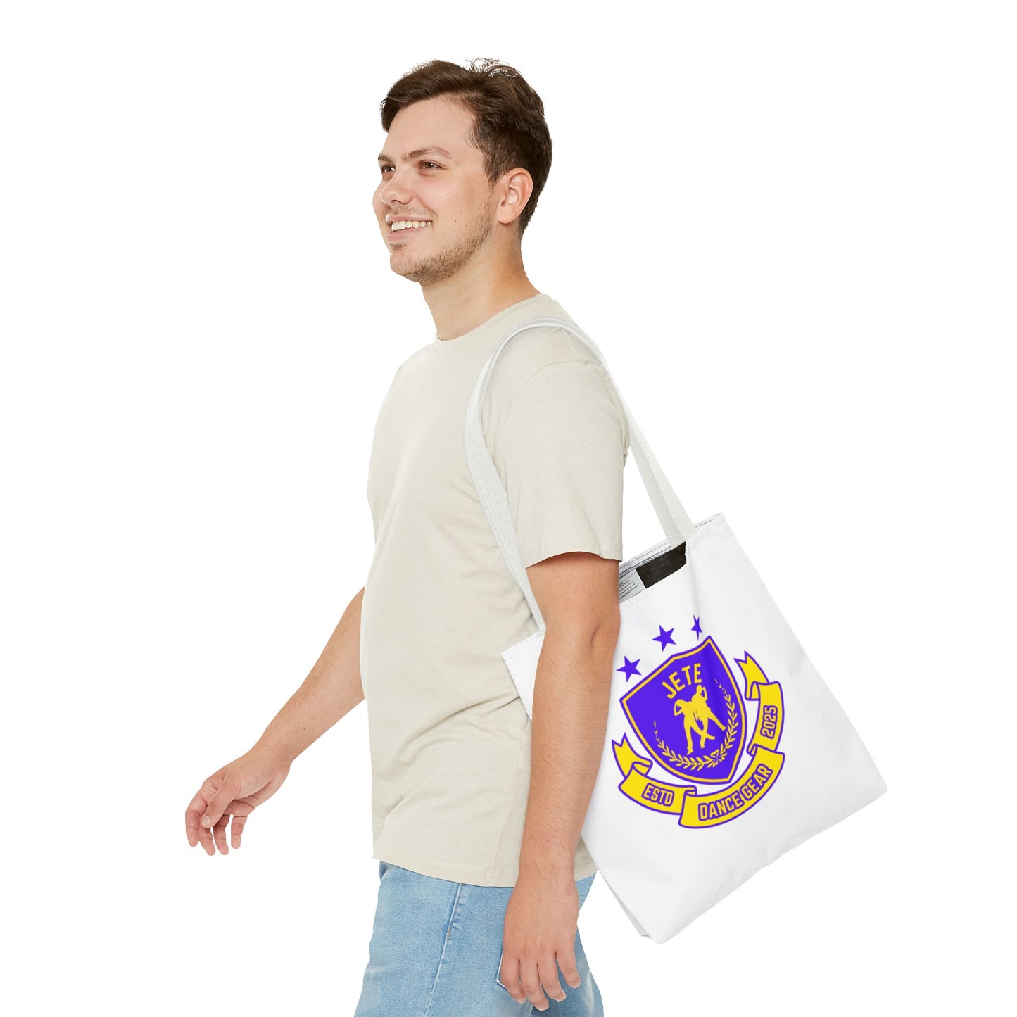 "Jeté Dance Gear Estd 2025" Canvas Tote Bag – Collegiate-Inspired Dancer Tote for Rehearsals, Classes & Everyday Style