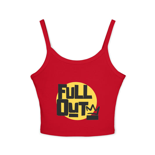 "Full Out" Women’s Spaghetti Strap Tank Top – Bold Streetwear-Inspired Dance Graphic | Trendy Dancewear for Performers, Classes & Everyday Style