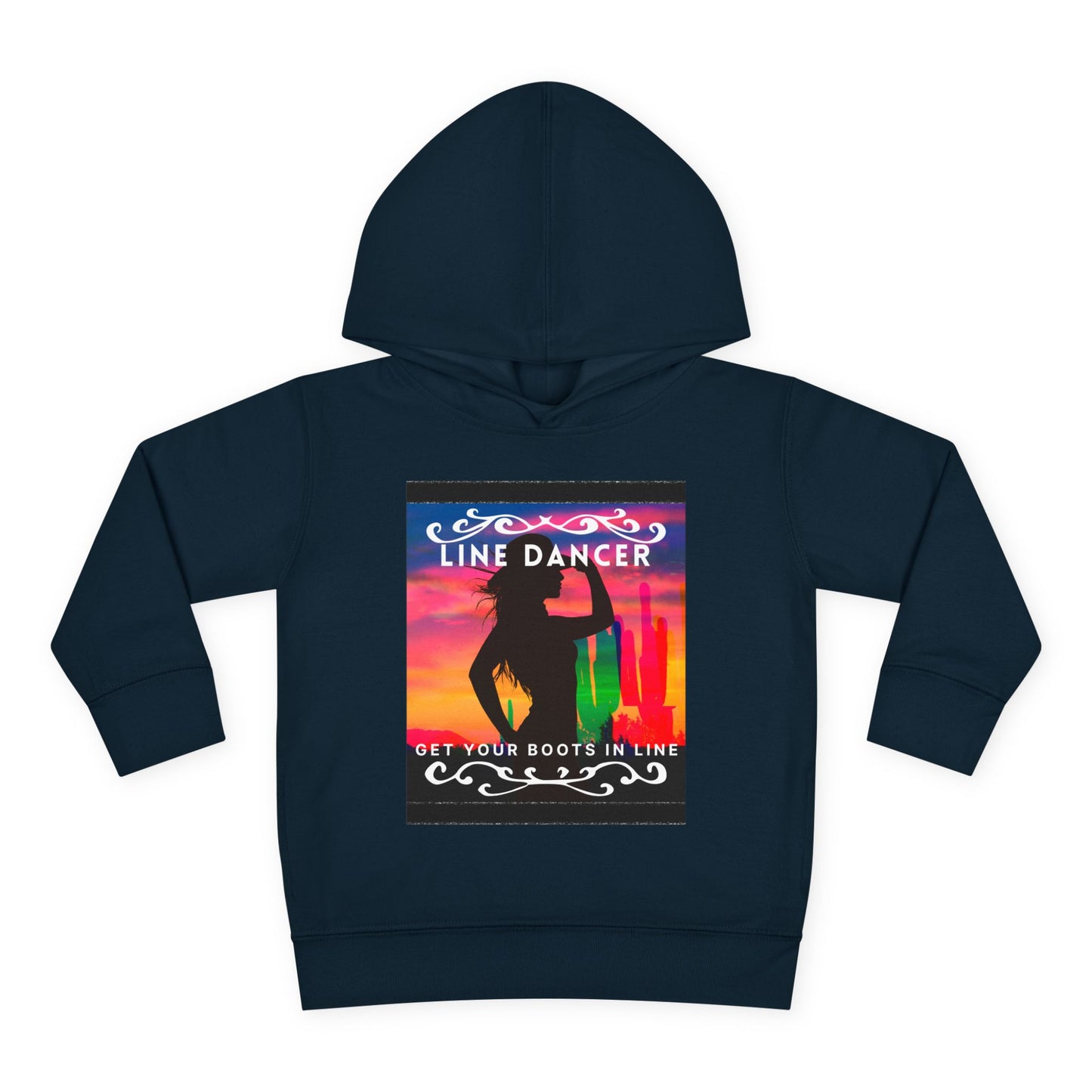 "Line Dancer, Get Your Boots in Line" Streetwear Dance Graphic – Toddler Pullover Hoodie