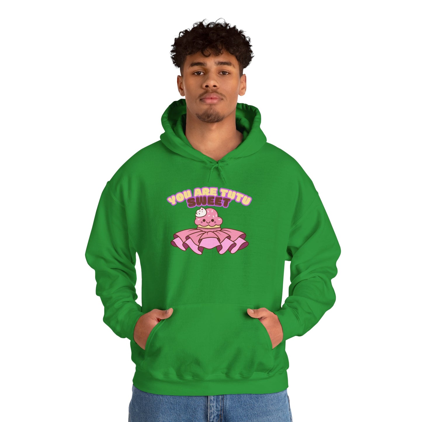 "You Are Tutu Sweet" Unisex Heavy Blend Hooded Sweatshirt – Kawaii Cupcake in Tutu Dance Graphic Hoodie for Adults and Teens
