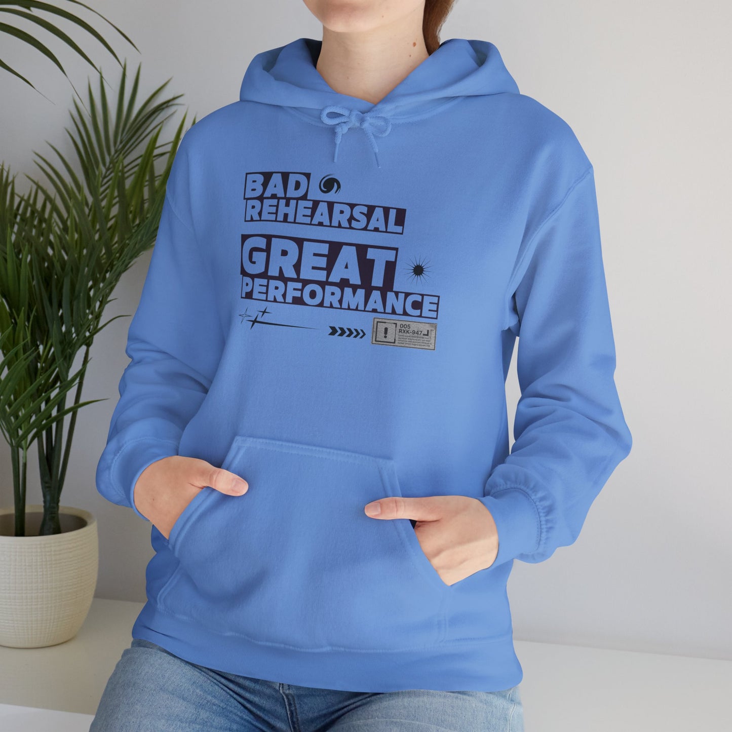 "Bad Rehearsal, Great Performance" Dance Hoodie – Unisex Heavy Blend™ Hooded Sweatshirt with Streetwear-Inspired Graphic for Performers