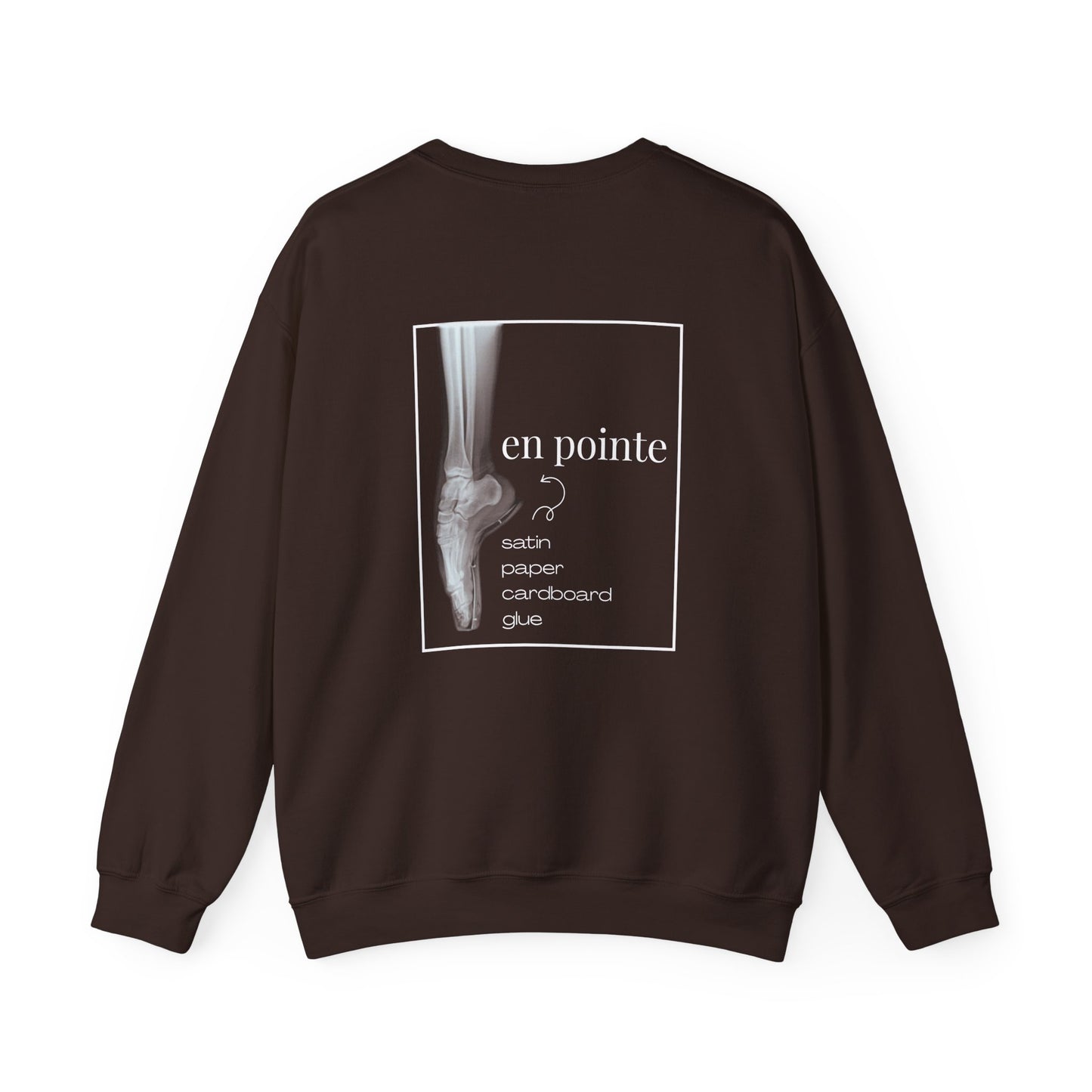 “I Dance en Pointe” - Optional Personalized Sleeve - Ballet Unisex Heavy Blend™ Crewneck Sweatshirt with Front and Back Print