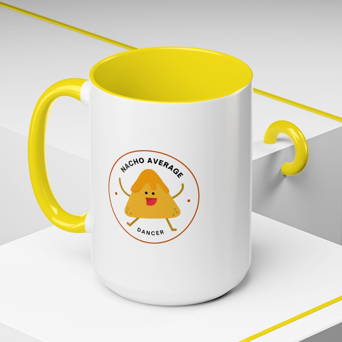 "Nacho Average Dancer" Accent Coffee Mug – Funny Dance Pun Ceramic Mug with Nacho Graphic for Dancers