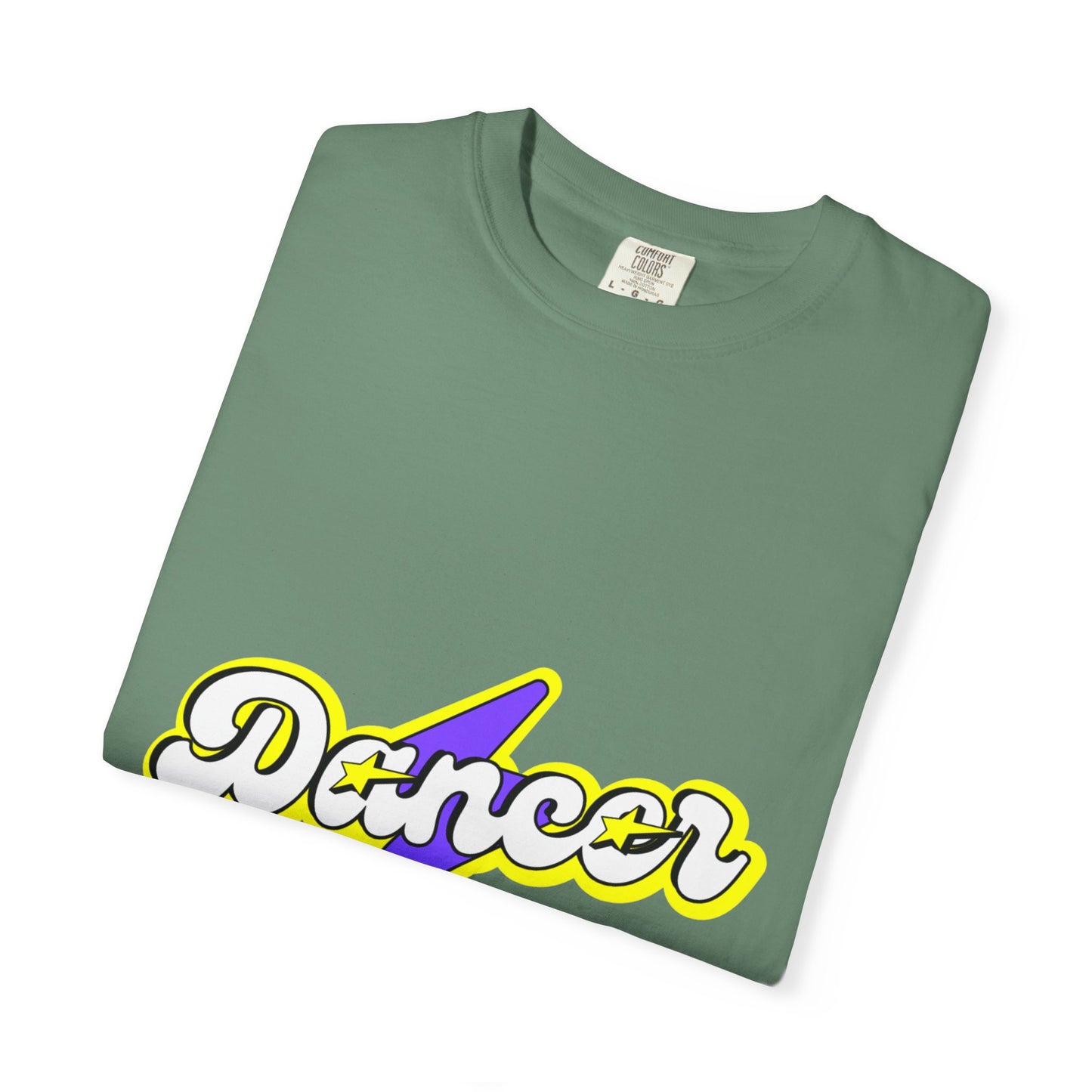 "Dancer" Unisex Garment-Dyed T-Shirt – Superhero-Style Bold Graphic Tee – Dance Power Shirt for Performers & Movers