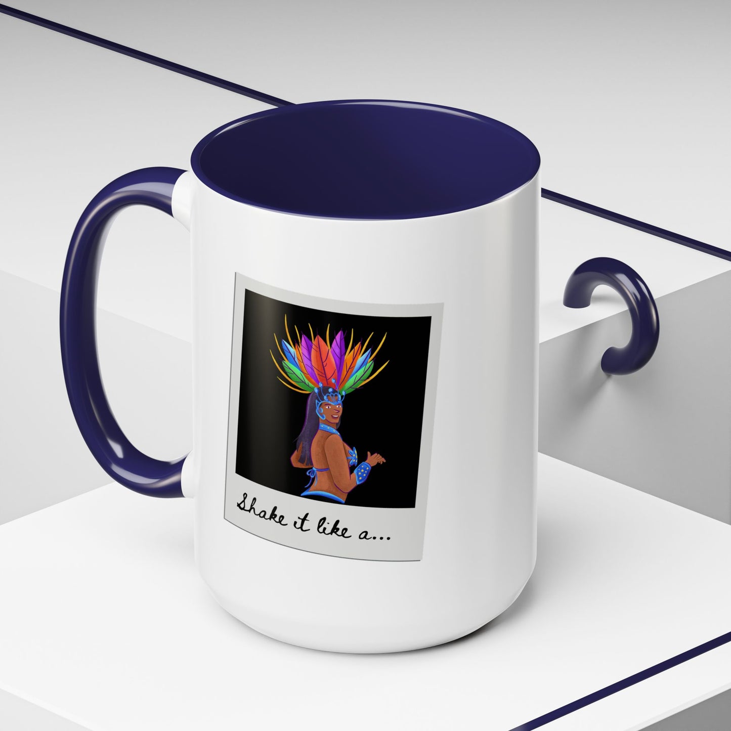 "Shake It Like a..." Accent Coffee Mug – Fun Dance Quote Ceramic Mug for Dancers and Music Lovers