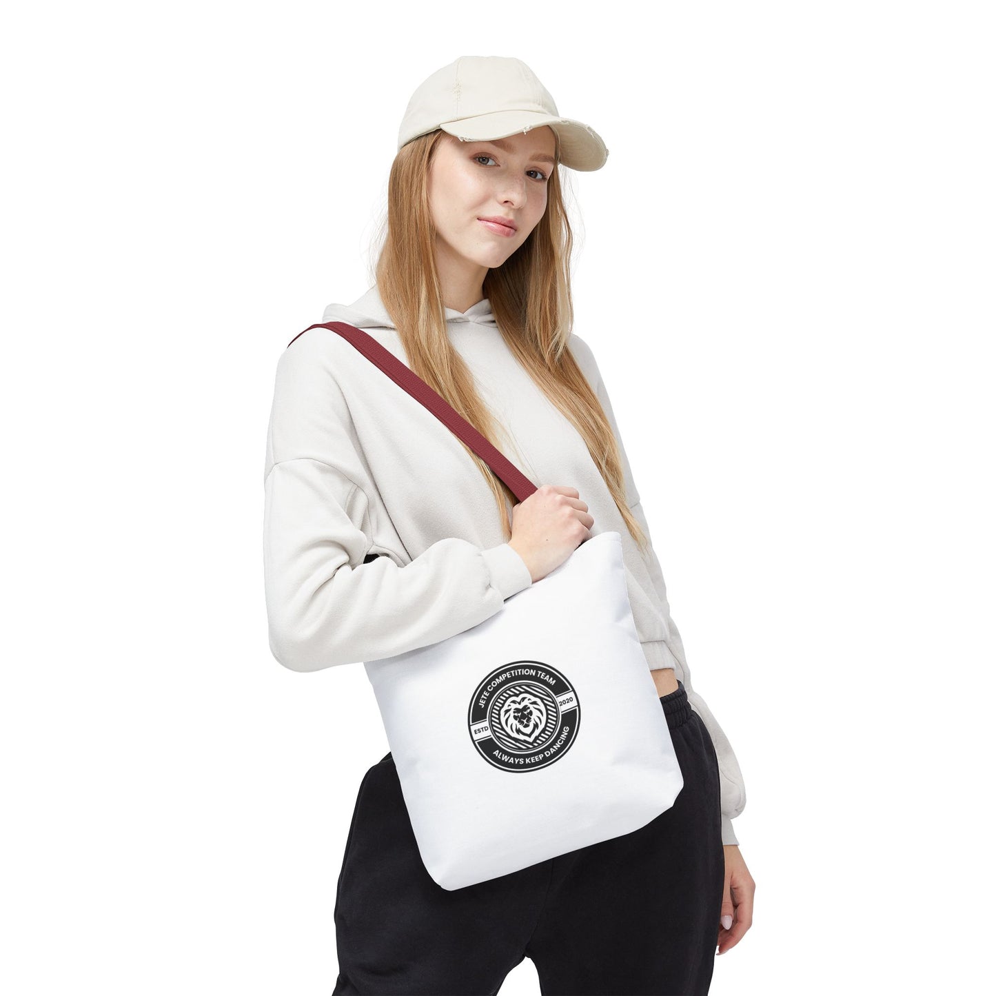 "Jeté Competition Team, Always Keep Dancing" Canvas Tote Bag – Collegiate Dance Team Logo | Reusable Dance Bag for Dancers, Rehearsals & Competitions