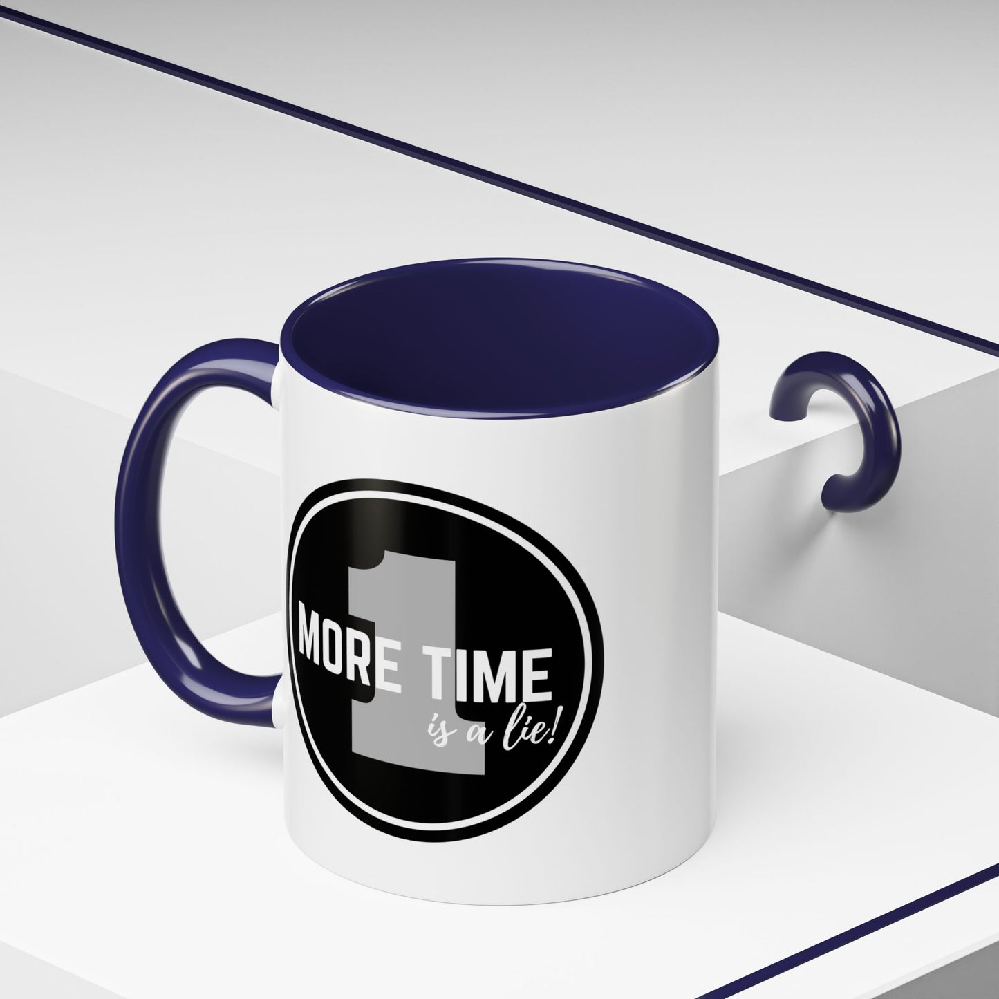 "One More Time is a Lie" Dance Quote Accent Coffee Mug – Bold Emblem Graphic Ceramic Cup